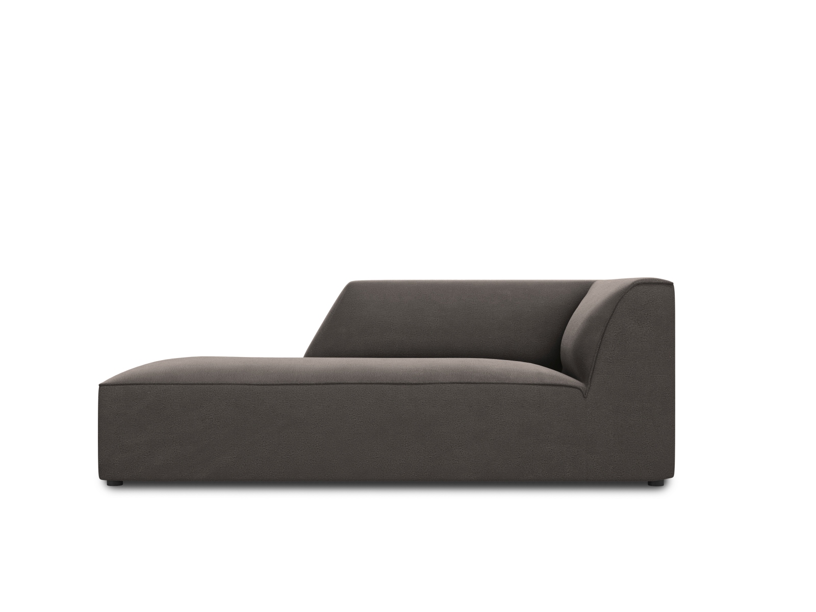 Velvet Chaise Longue Left, "Ruby", 1 Seat, 93x180x69
