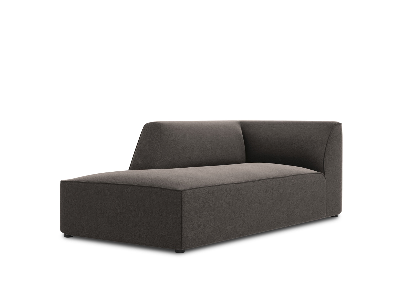 Velvet Chaise Longue Left, "Ruby", 1 Seat, 93x180x69