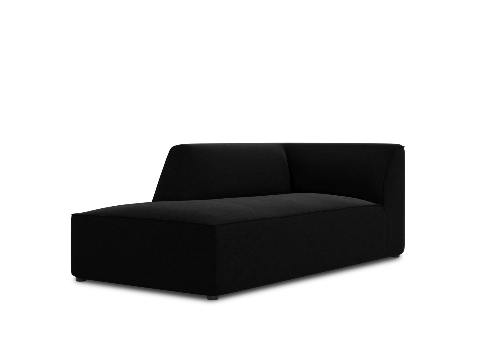 Velvet Chaise Longue Left, "Ruby", 1 Seat, 93x180x69