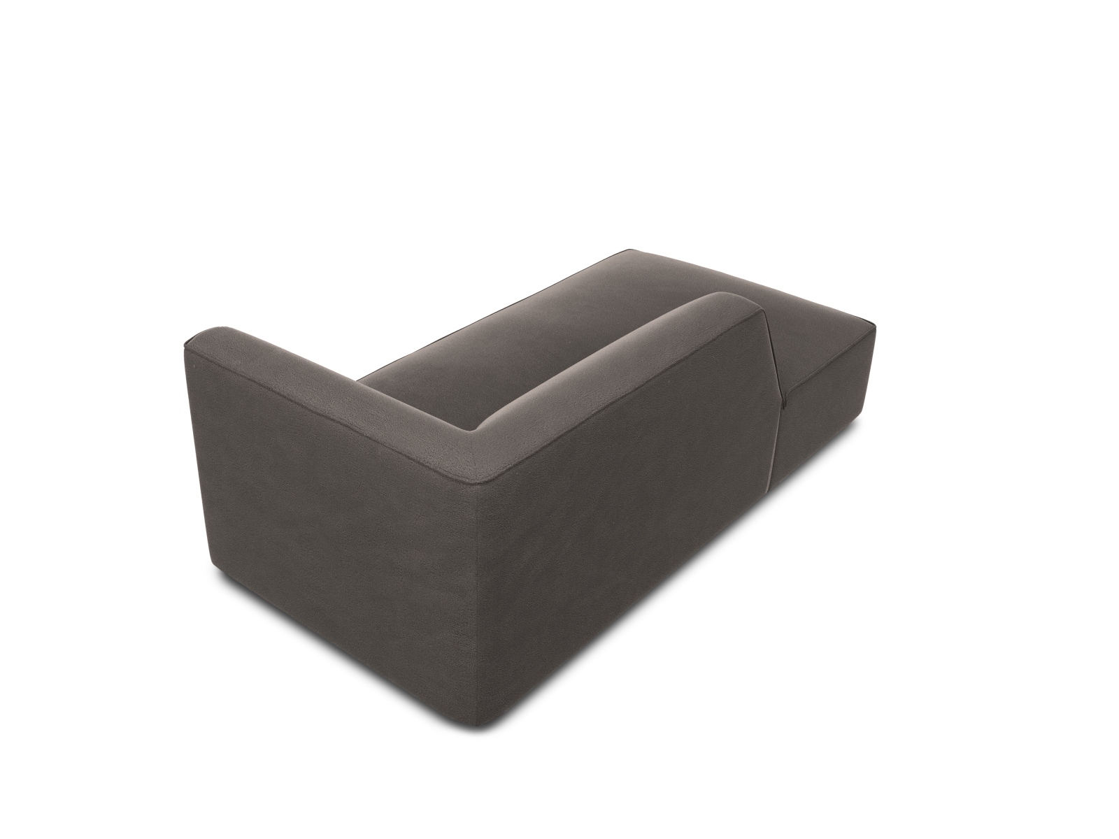 Velvet Chaise Longue Left, "Ruby", 1 Seat, 93x180x69