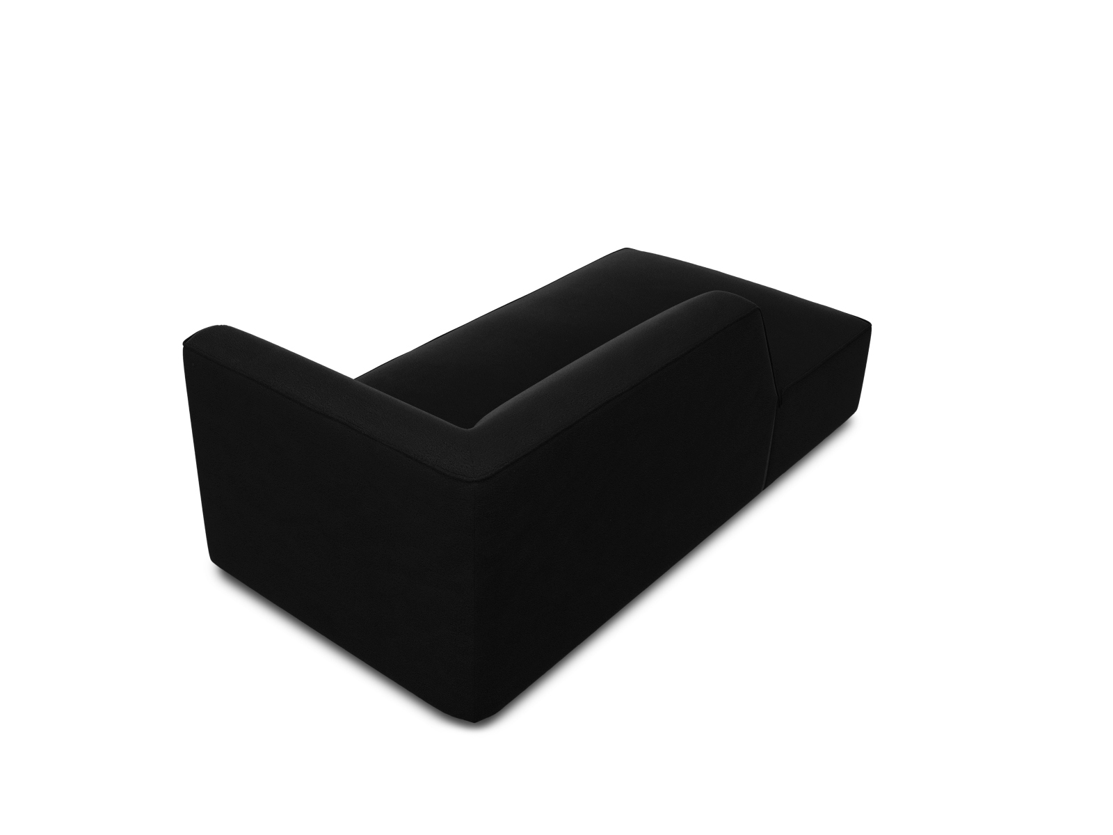 Velvet Chaise Longue Left, "Ruby", 1 Seat, 93x180x69
