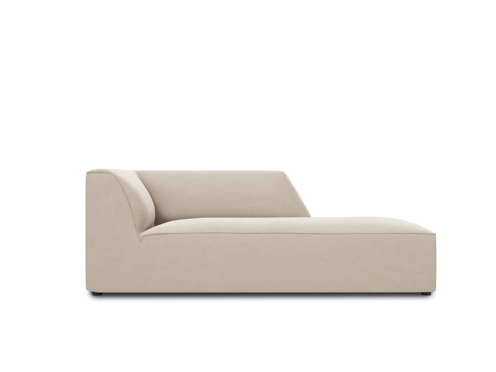 Velvet Chaise Longue Right, "Ruby", 1 Seat, 93x180x69