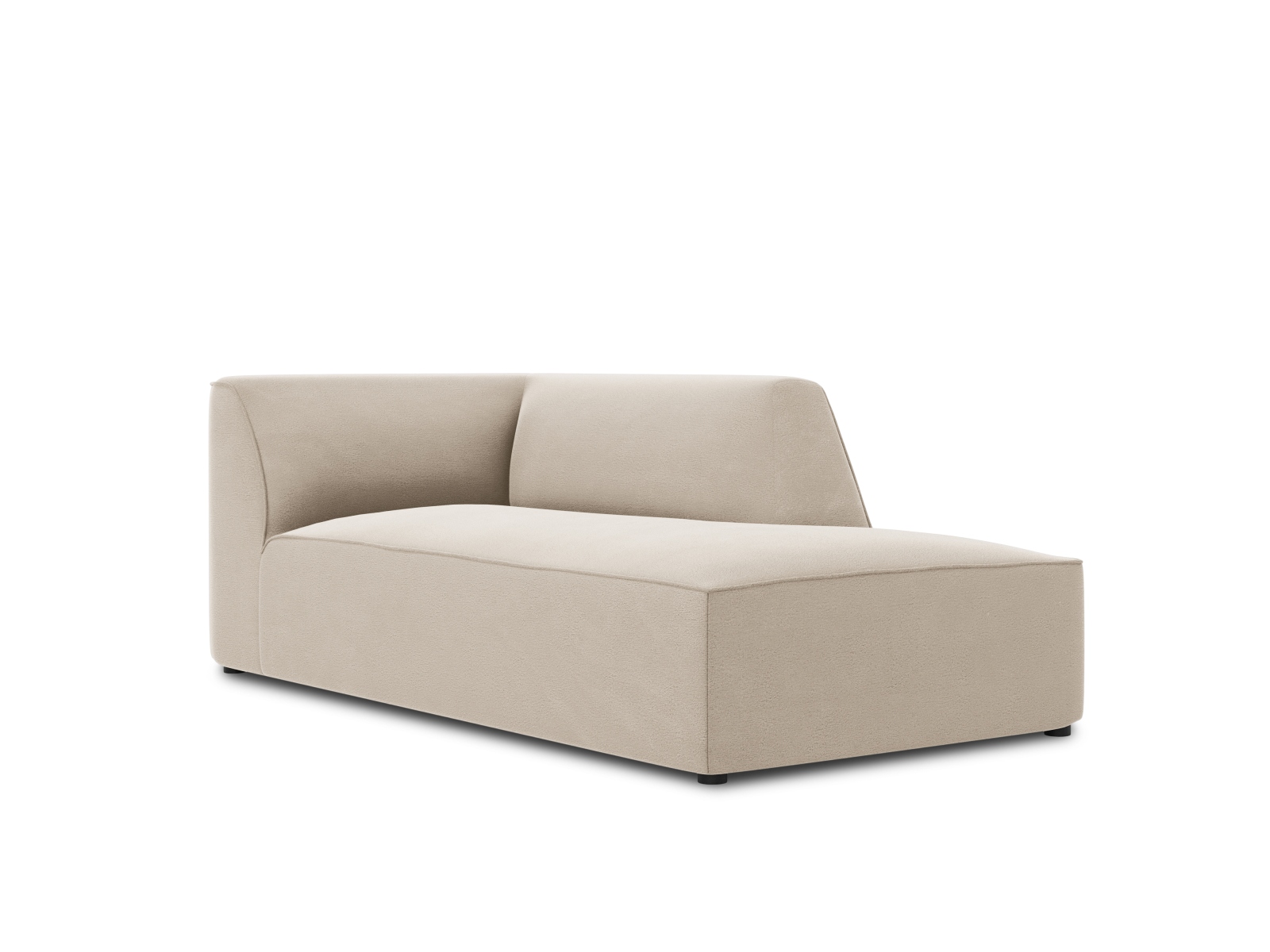 Velvet Chaise Longue Right, "Ruby", 1 Seat, 93x180x69