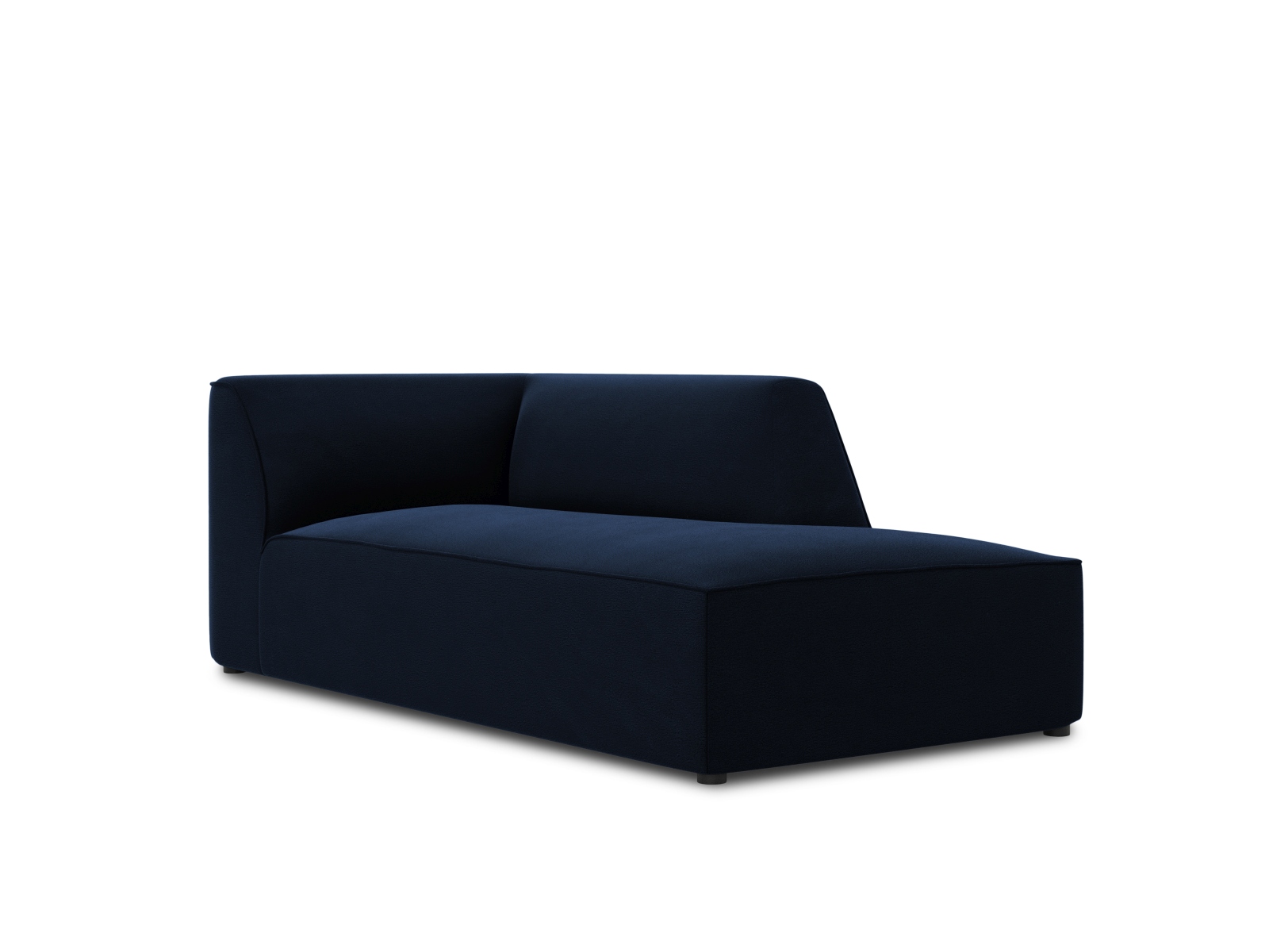 Velvet Chaise Longue Right, "Ruby", 1 Seat, 93x180x69