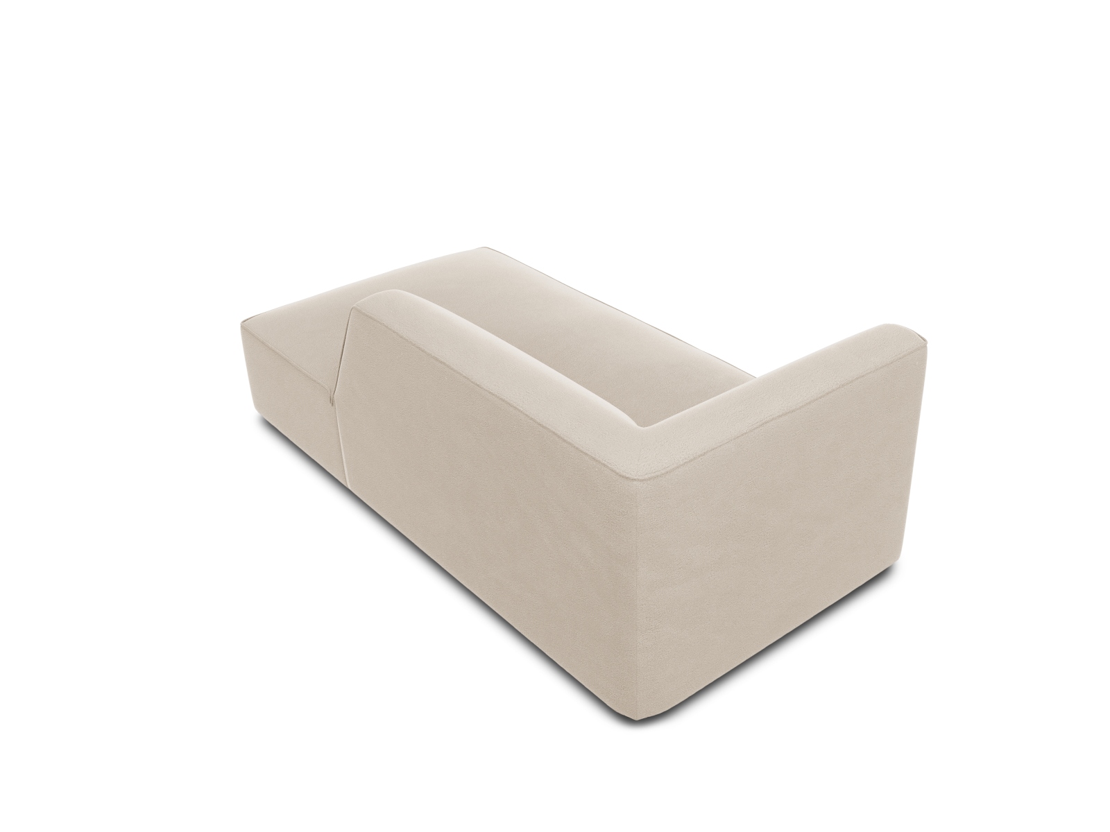Velvet Chaise Longue Right, "Ruby", 1 Seat, 93x180x69