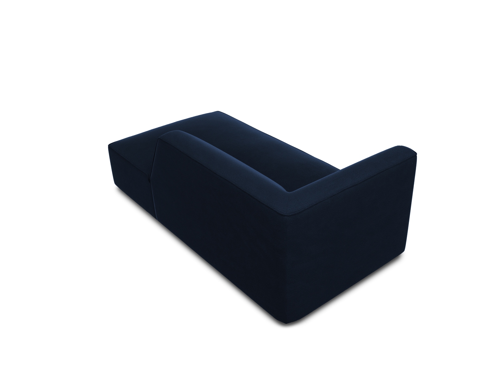 Velvet Chaise Longue Right, "Ruby", 1 Seat, 93x180x69