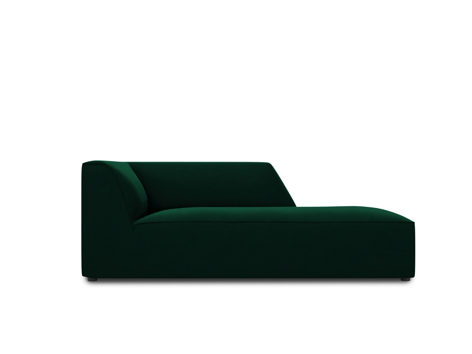 Velvet Chaise Longue Right, "Ruby", 1 Seat, 93x180x69
