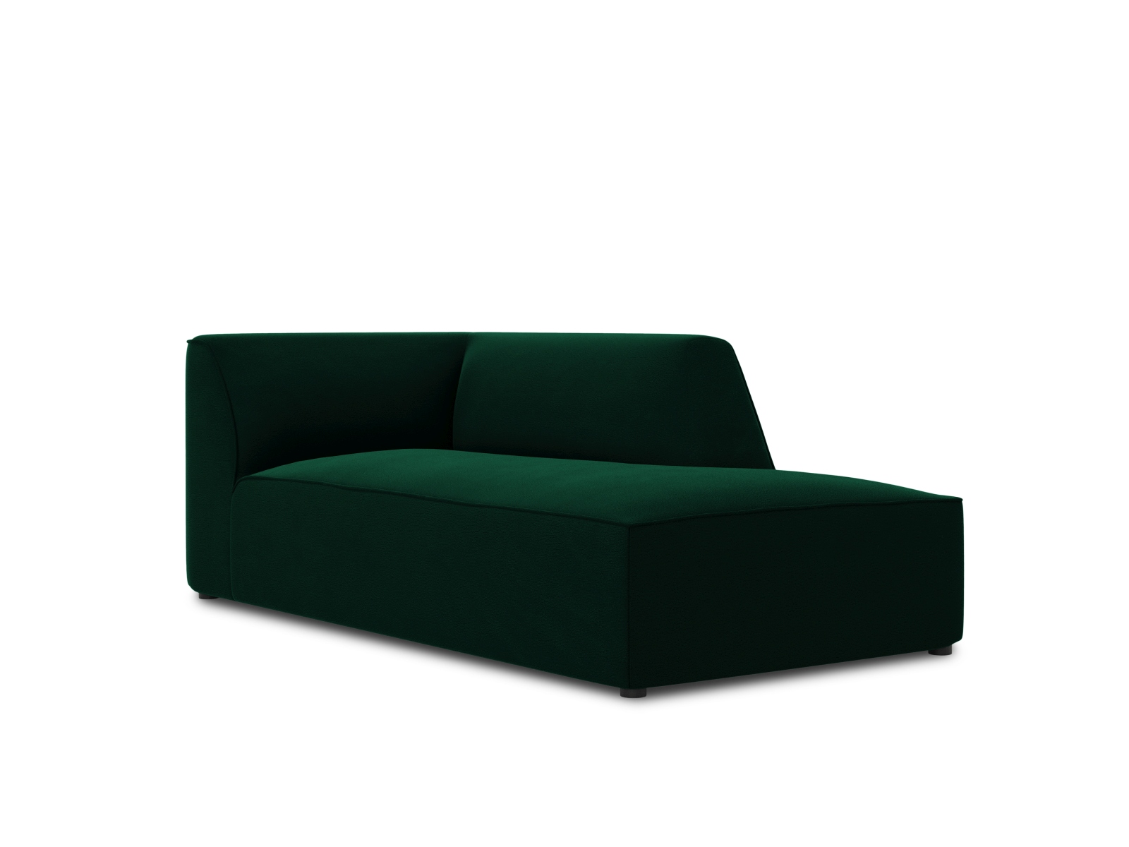 Velvet Chaise Longue Right, "Ruby", 1 Seat, 93x180x69