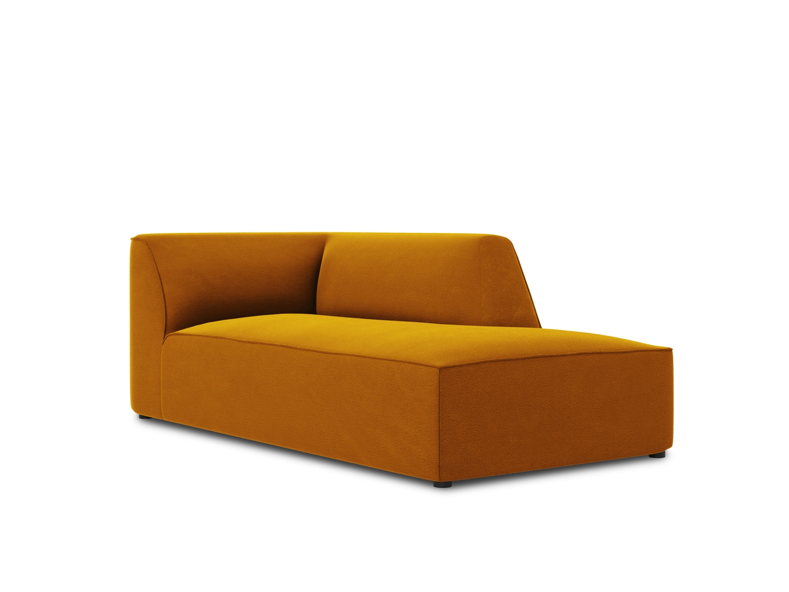 Velvet Chaise Longue Right, "Ruby", 1 Seat, 93x180x69