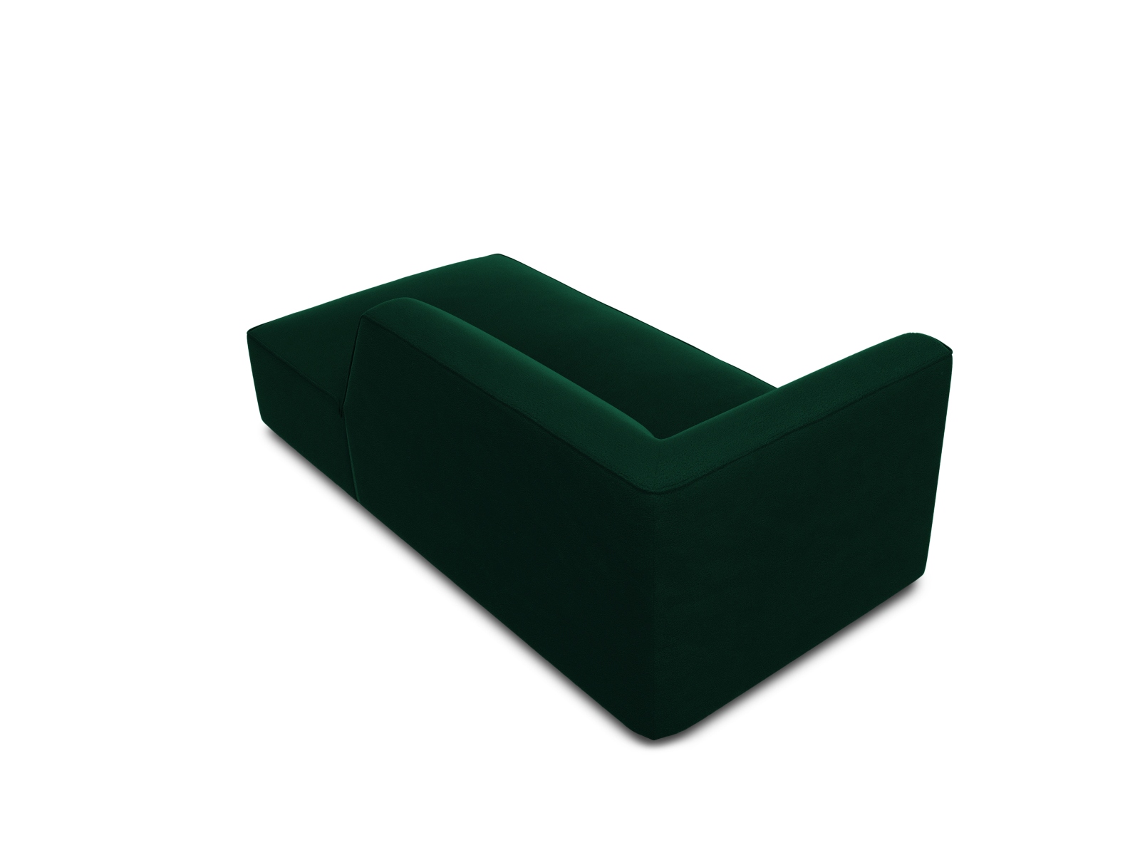 Velvet Chaise Longue Right, "Ruby", 1 Seat, 93x180x69
