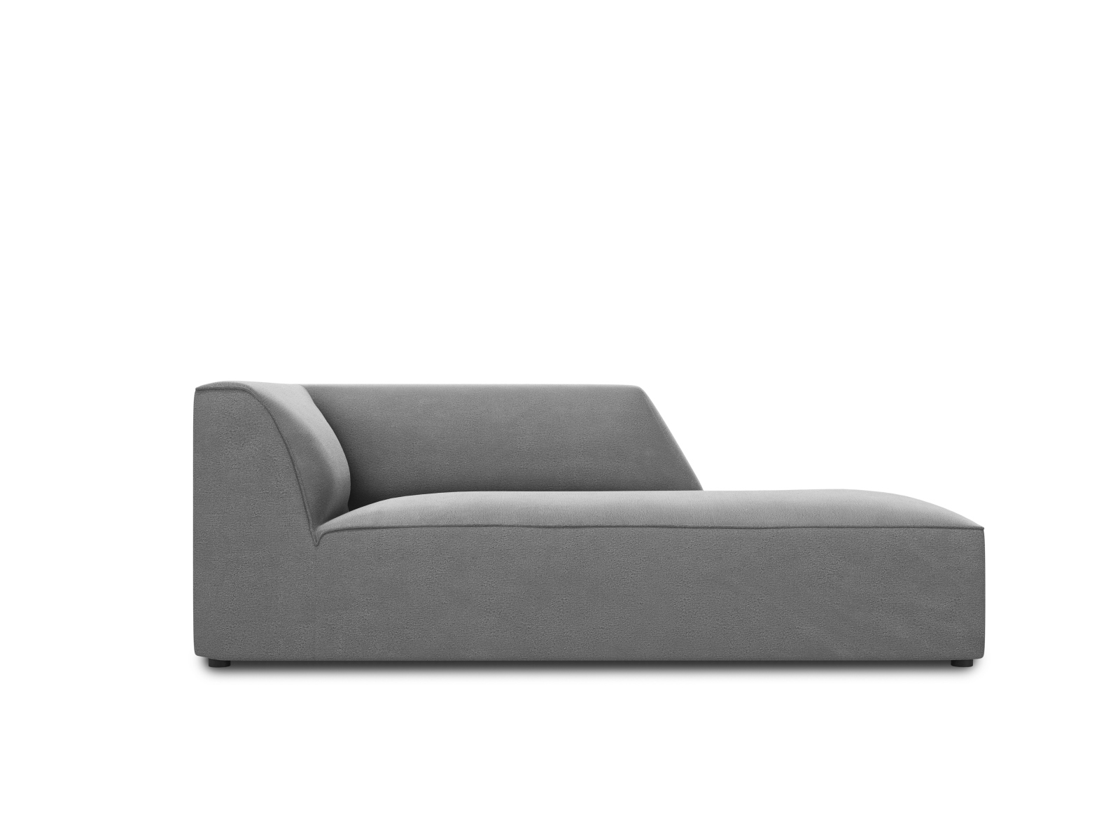 Velvet Chaise Longue Right, "Ruby", 1 Seat, 93x180x69