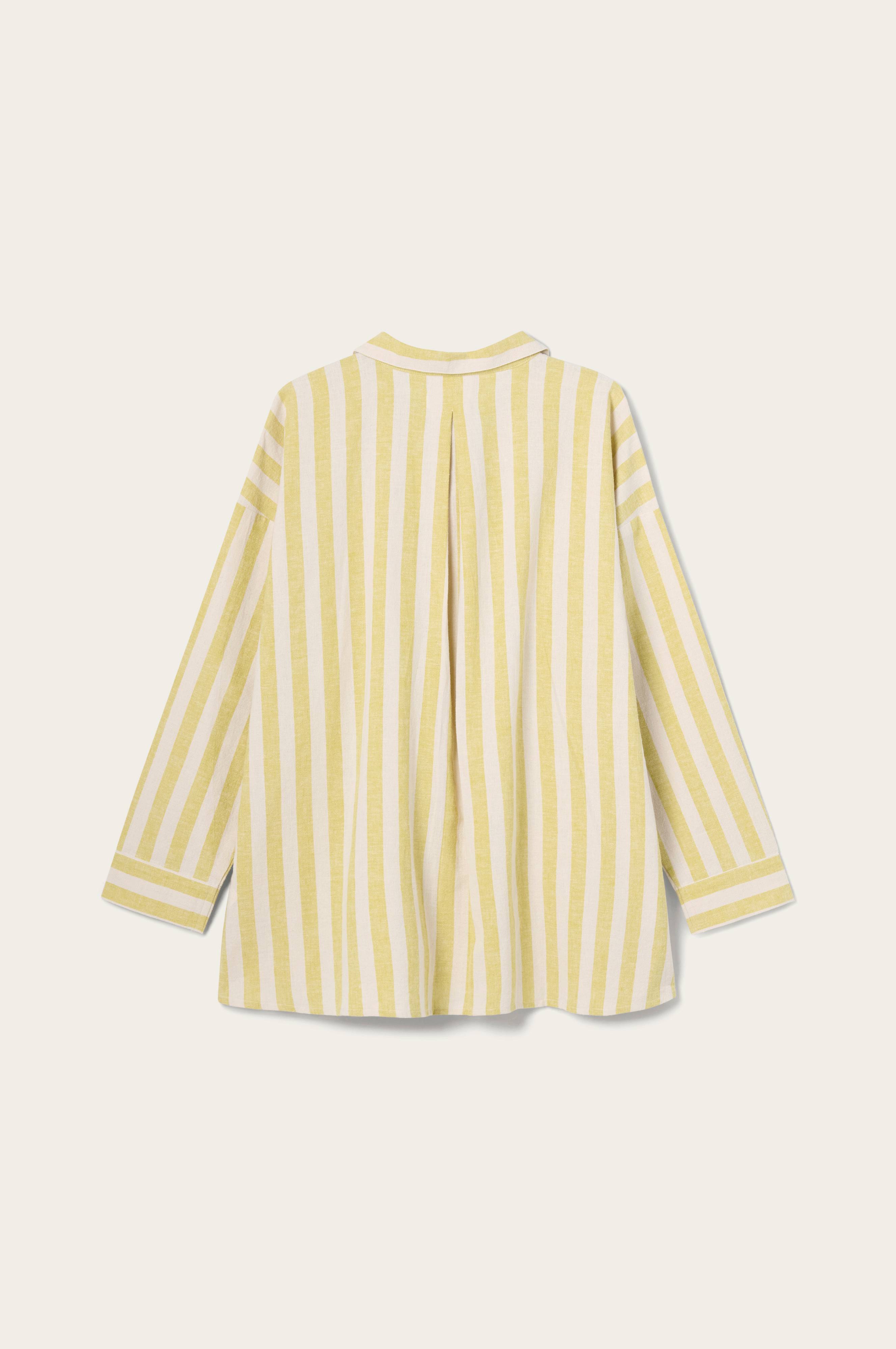 Pysjamasskjorte Elly Classic Stripe i resirkulert halvlinne