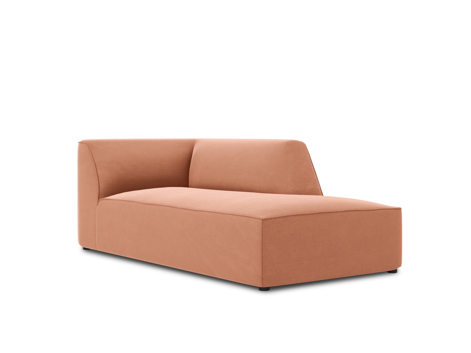 Velvet Chaise Longue Right, "Ruby", 1 Seat, 93x180x69
