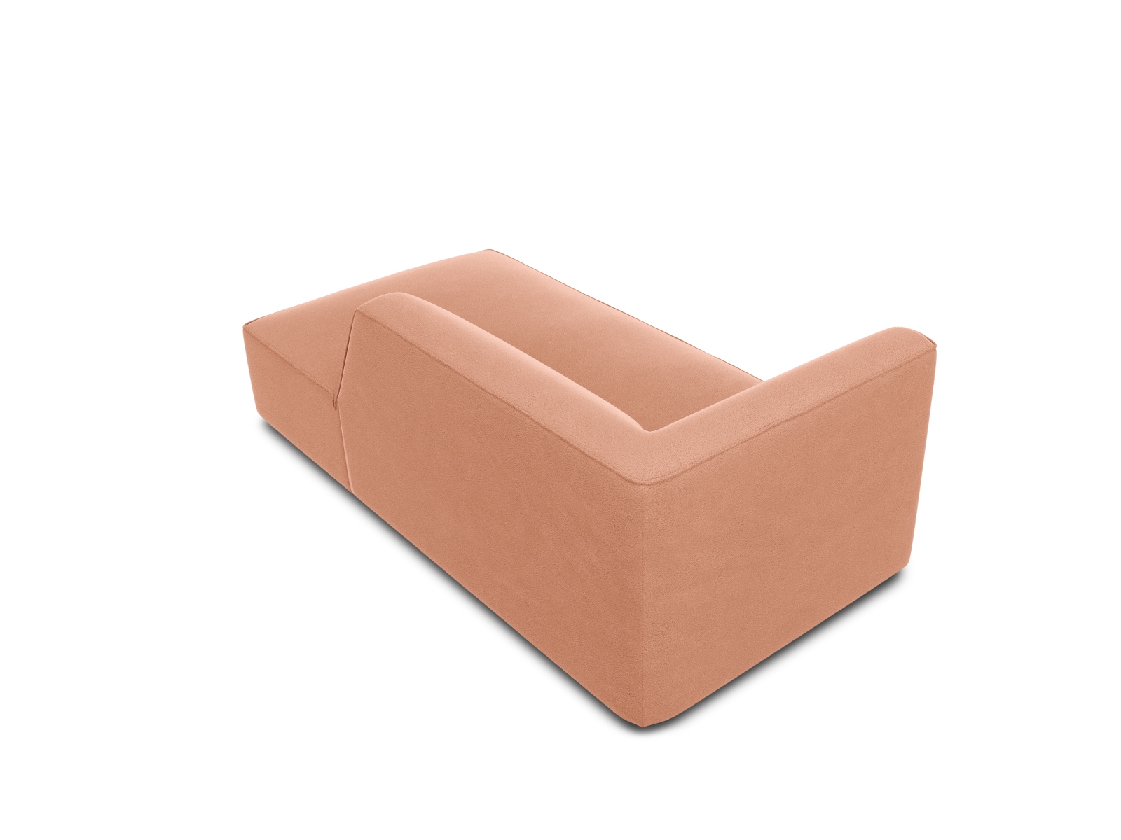 Velvet Chaise Longue Right, "Ruby", 1 Seat, 93x180x69