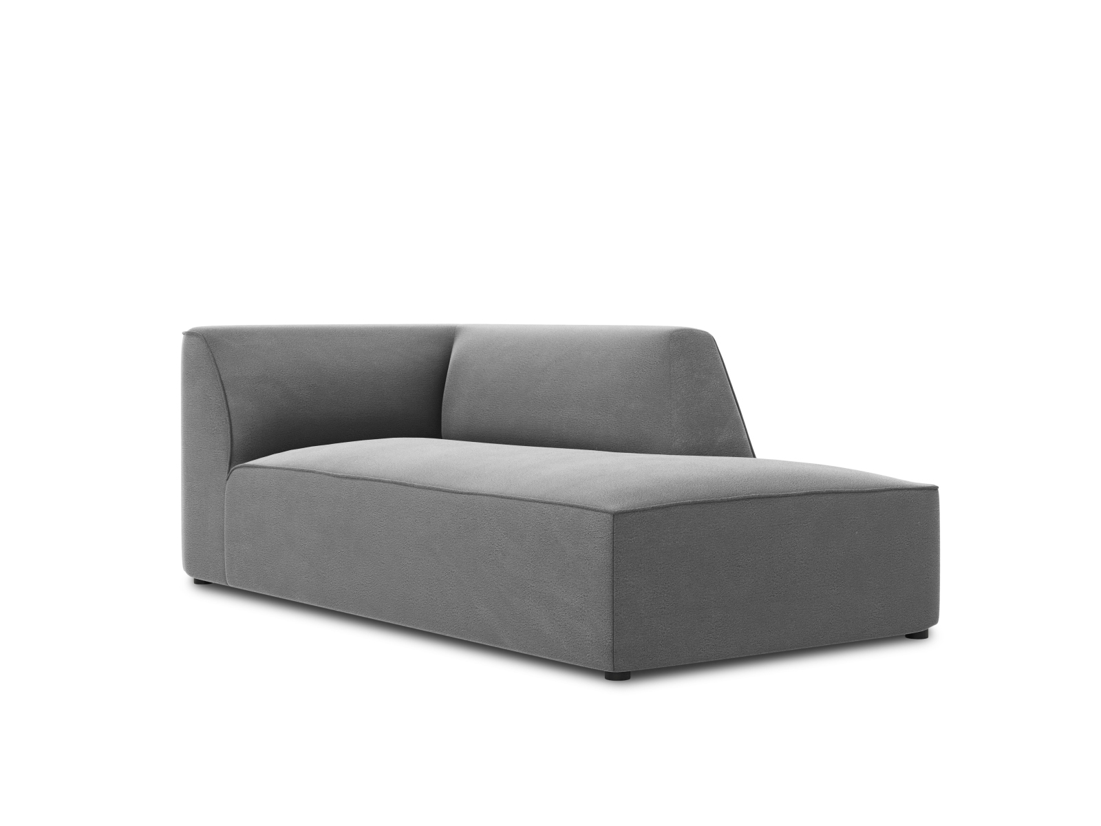 Velvet Chaise Longue Right, "Ruby", 1 Seat, 93x180x69