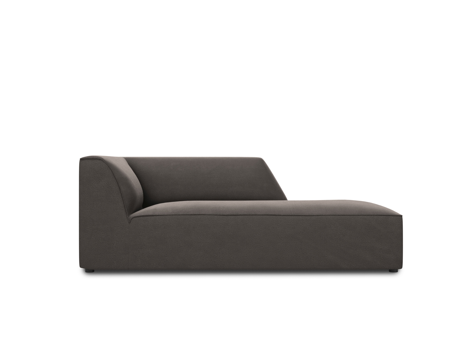 Velvet Chaise Longue Right, "Ruby", 1 Seat, 93x180x69