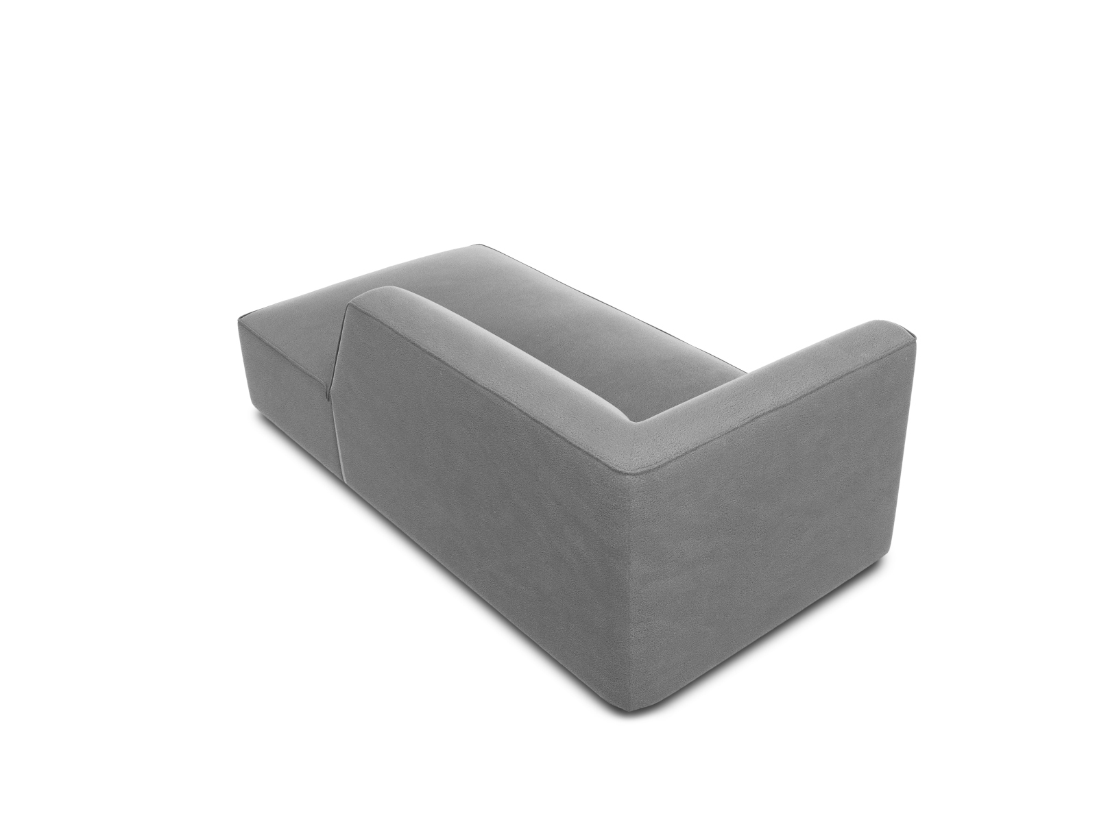 Velvet Chaise Longue Right, "Ruby", 1 Seat, 93x180x69