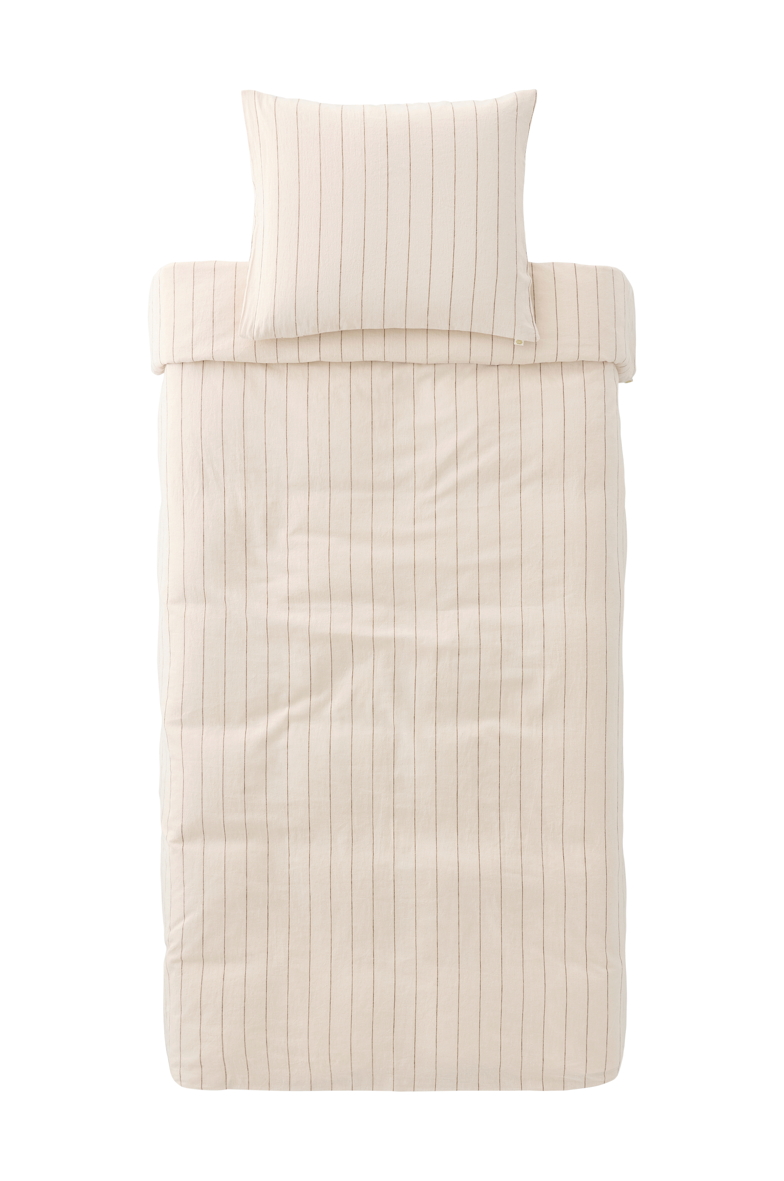 Sengesett Elly Thin Stripe i resirkulert halvlinne 2 eller 3 stykker