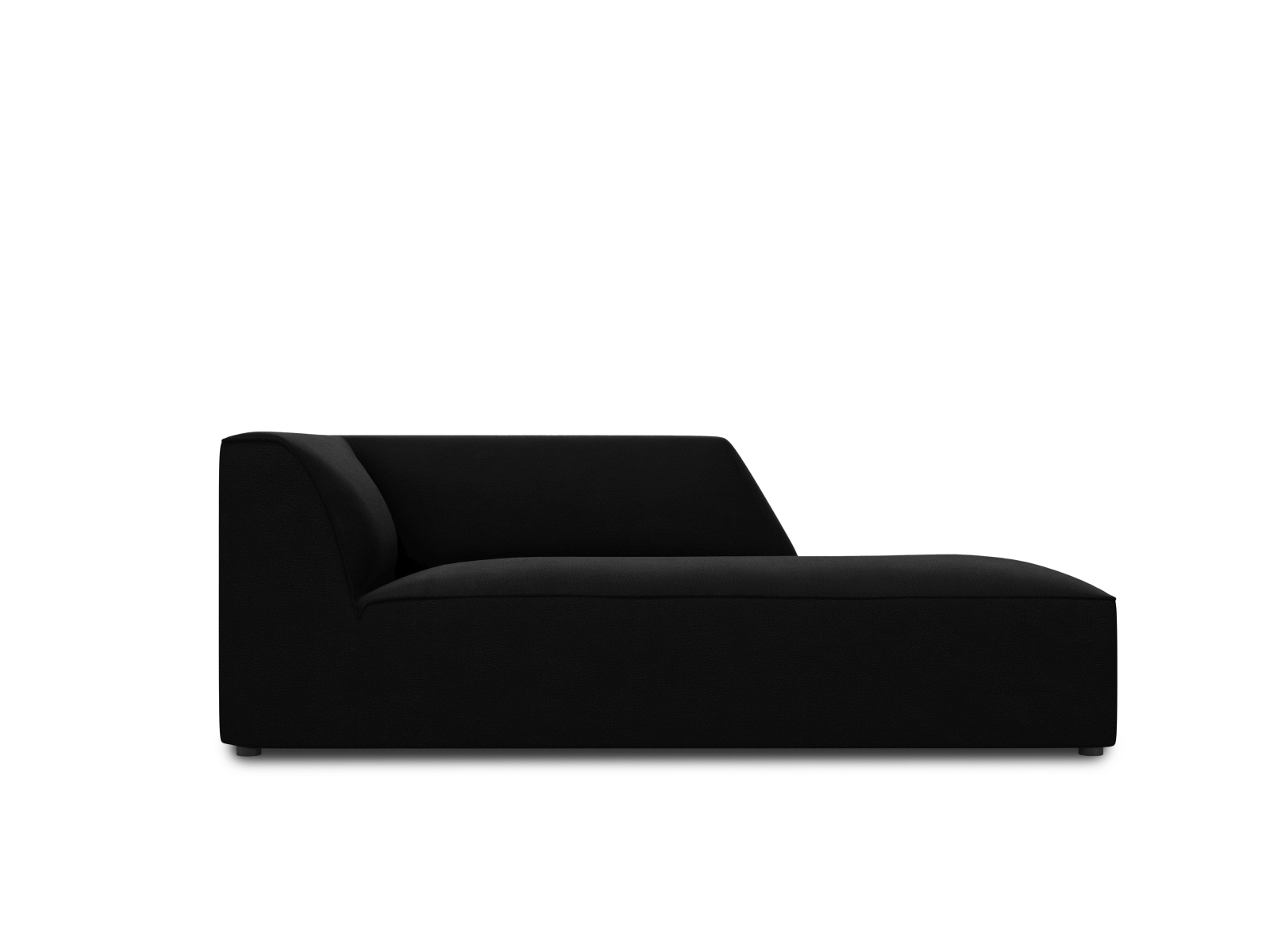 Velvet Chaise Longue Right, "Ruby", 1 Seat, 93x180x69