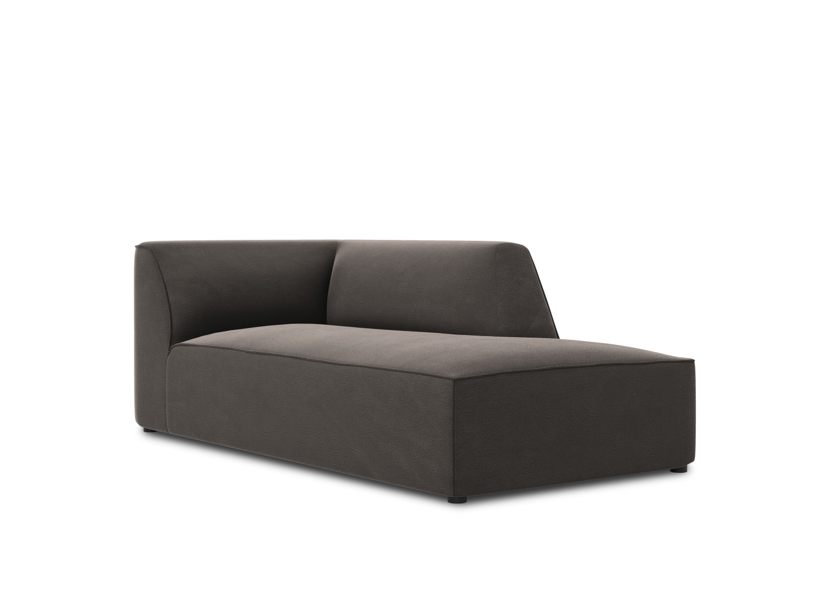 Velvet Chaise Longue Right, "Ruby", 1 Seat, 93x180x69