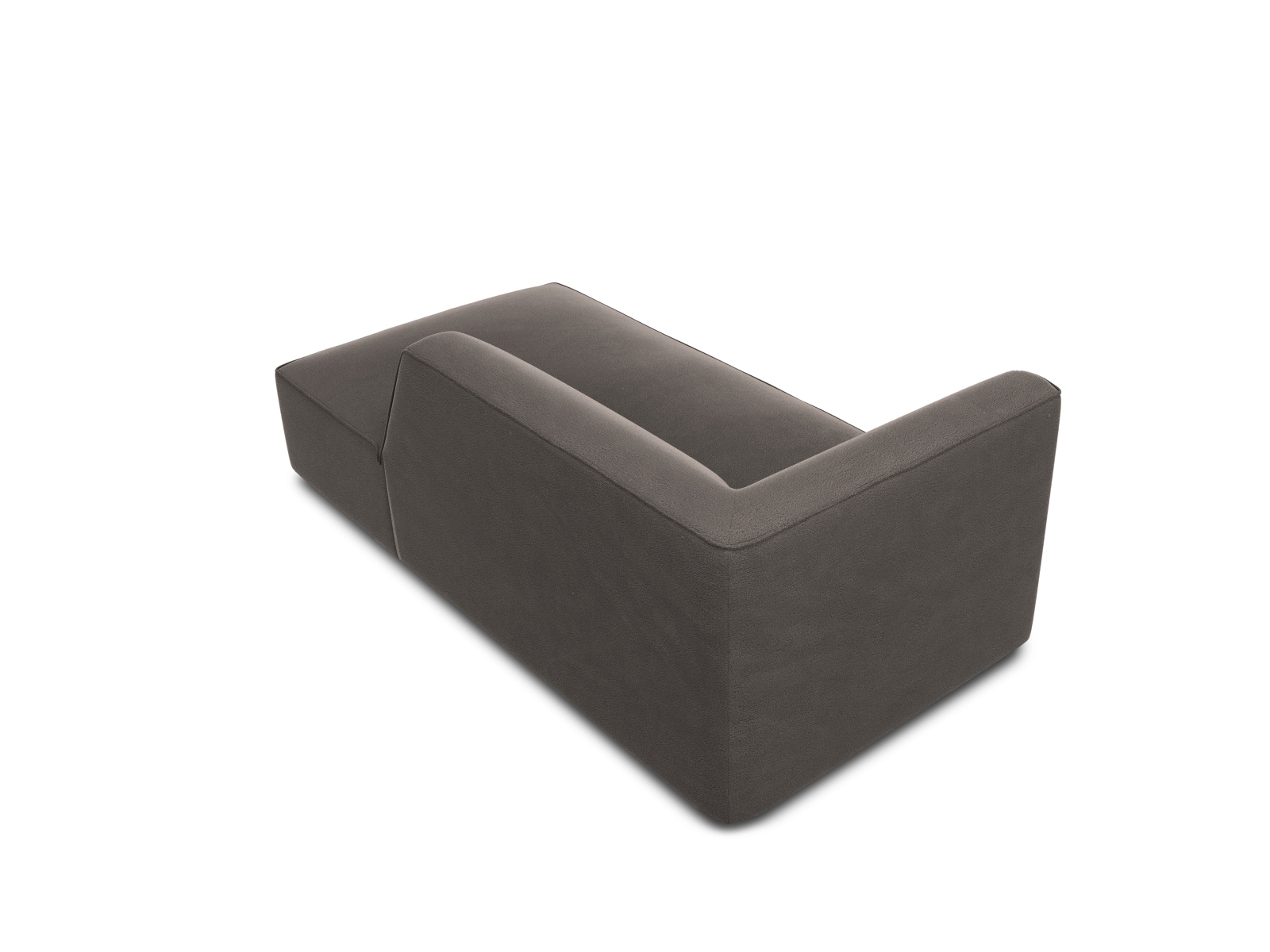 Velvet Chaise Longue Right, "Ruby", 1 Seat, 93x180x69