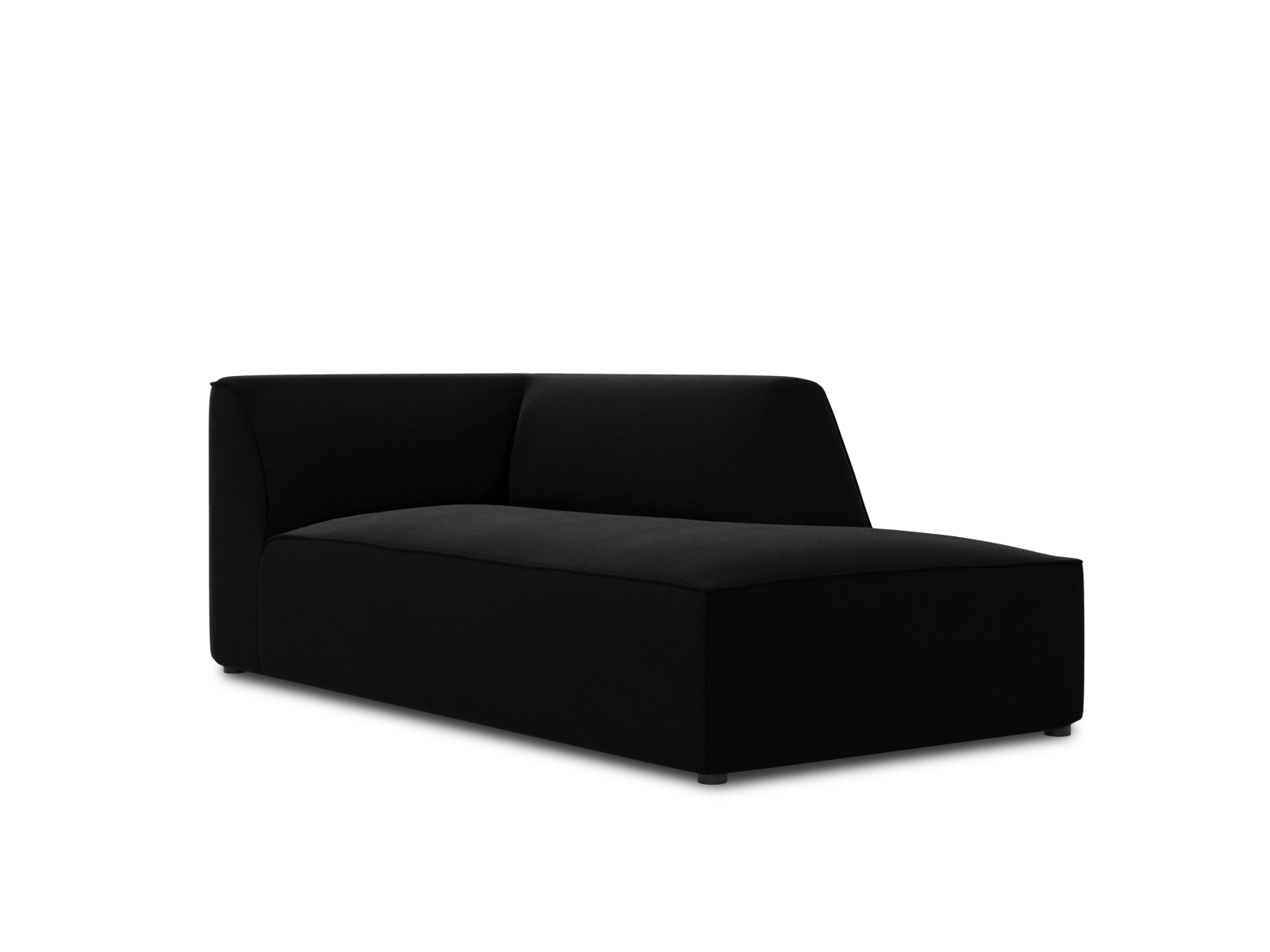 Velvet Chaise Longue Right, "Ruby", 1 Seat, 93x180x69