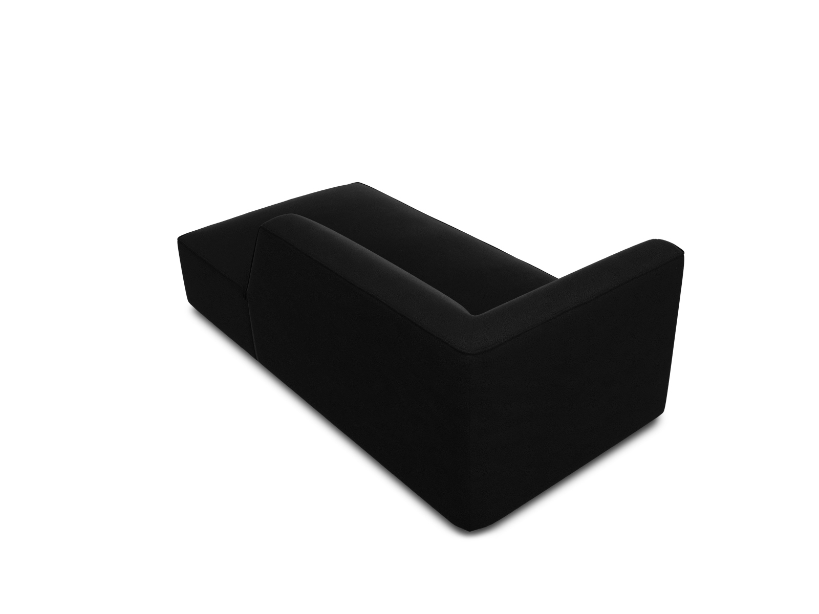 Velvet Chaise Longue Right, "Ruby", 1 Seat, 93x180x69
