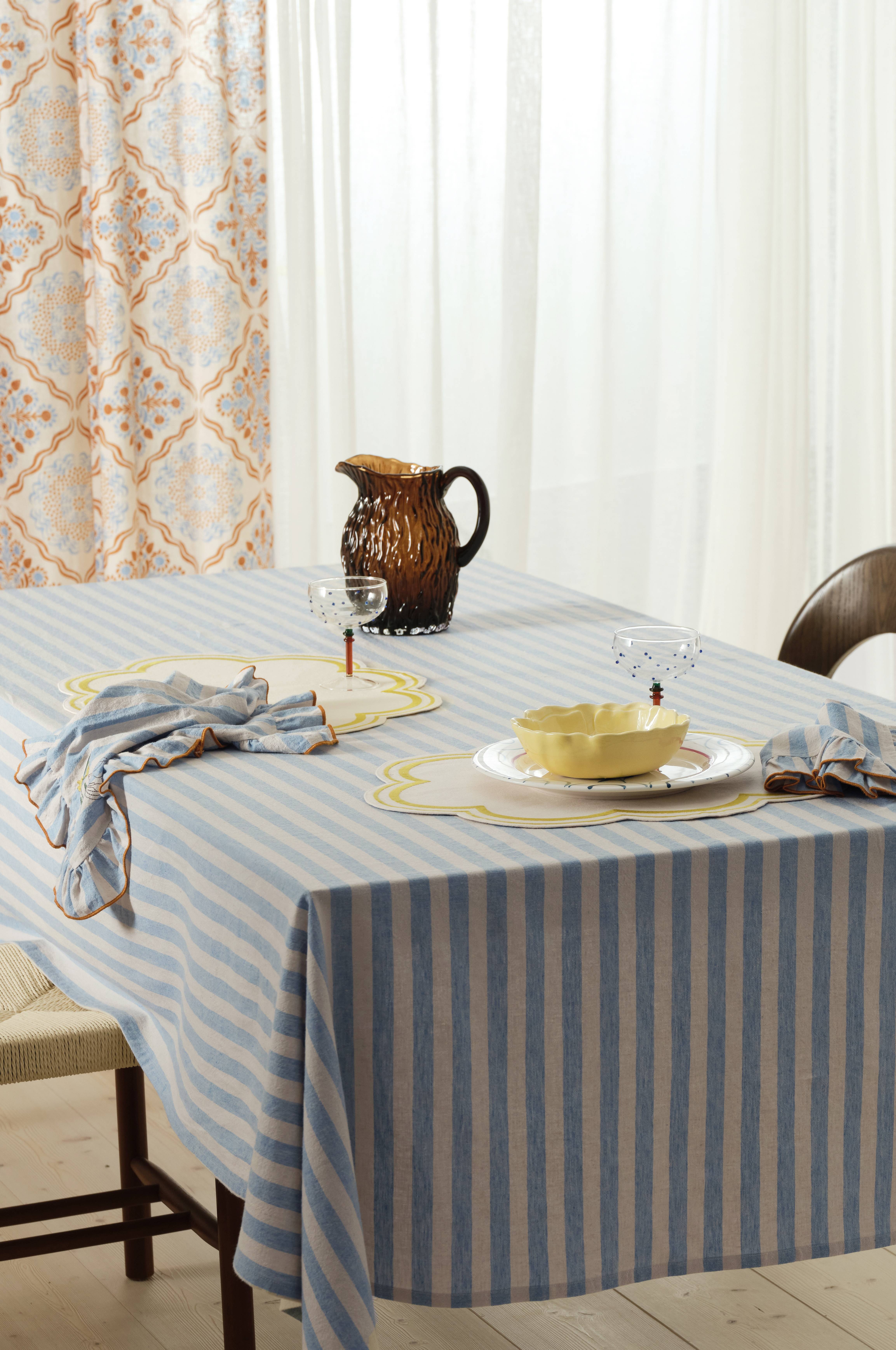 Duk Elly Classic Stripe i resirkulert halvlinne