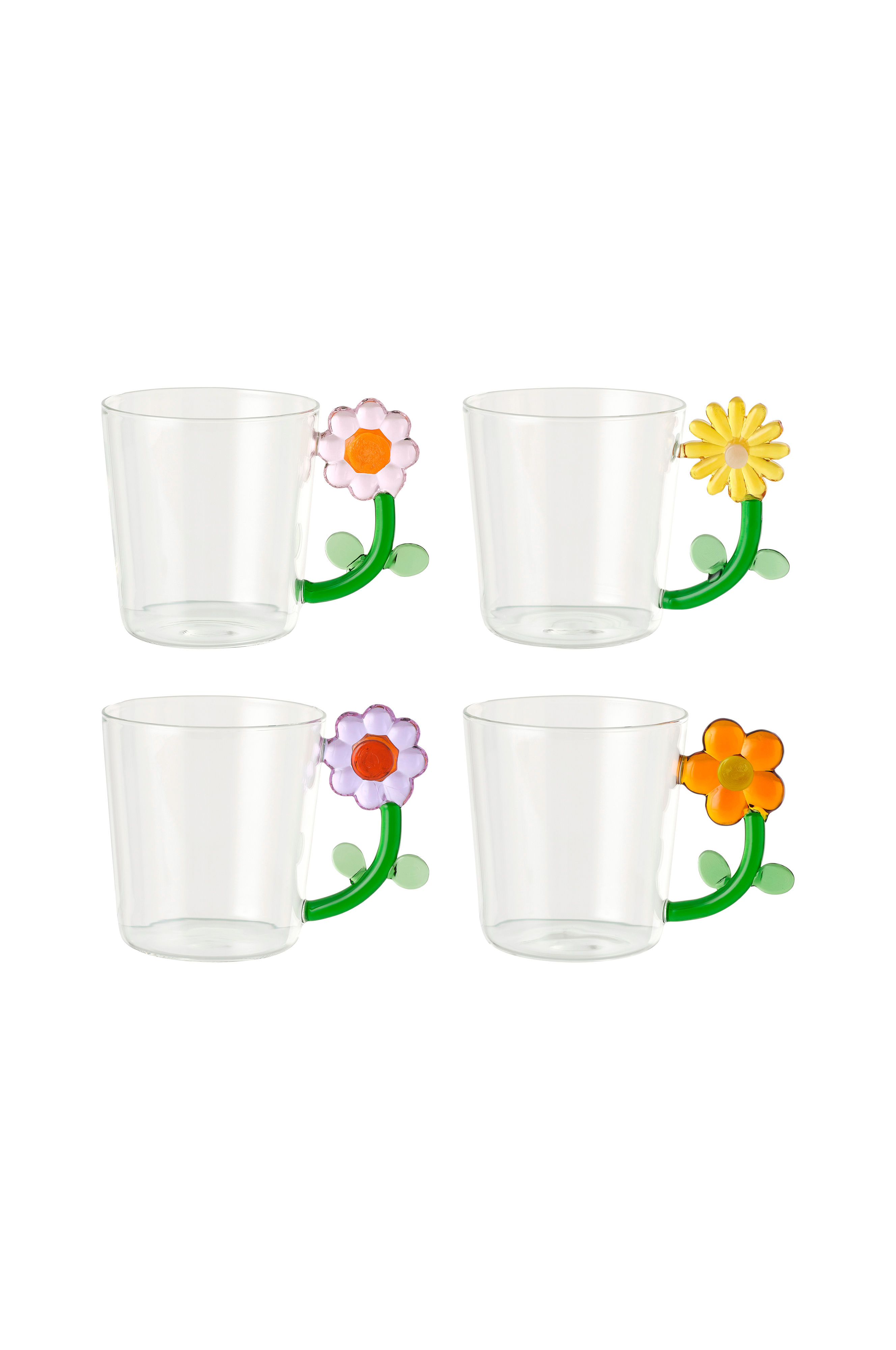 Krus av glass Daisy 4-pakning