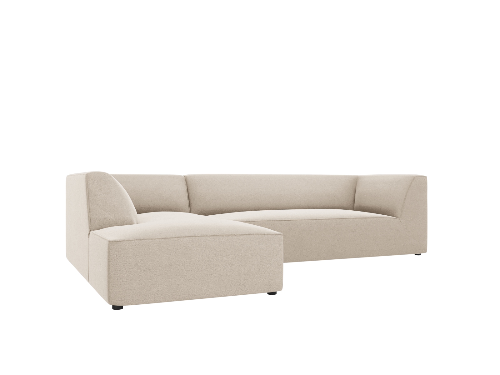Velvet Modular Left Corner Sofa, "Ruby", 4 Seats, 273x180x69