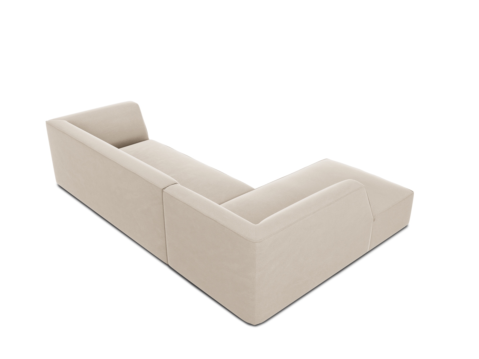 Velvet Modular Left Corner Sofa, "Ruby", 4 Seats, 273x180x69