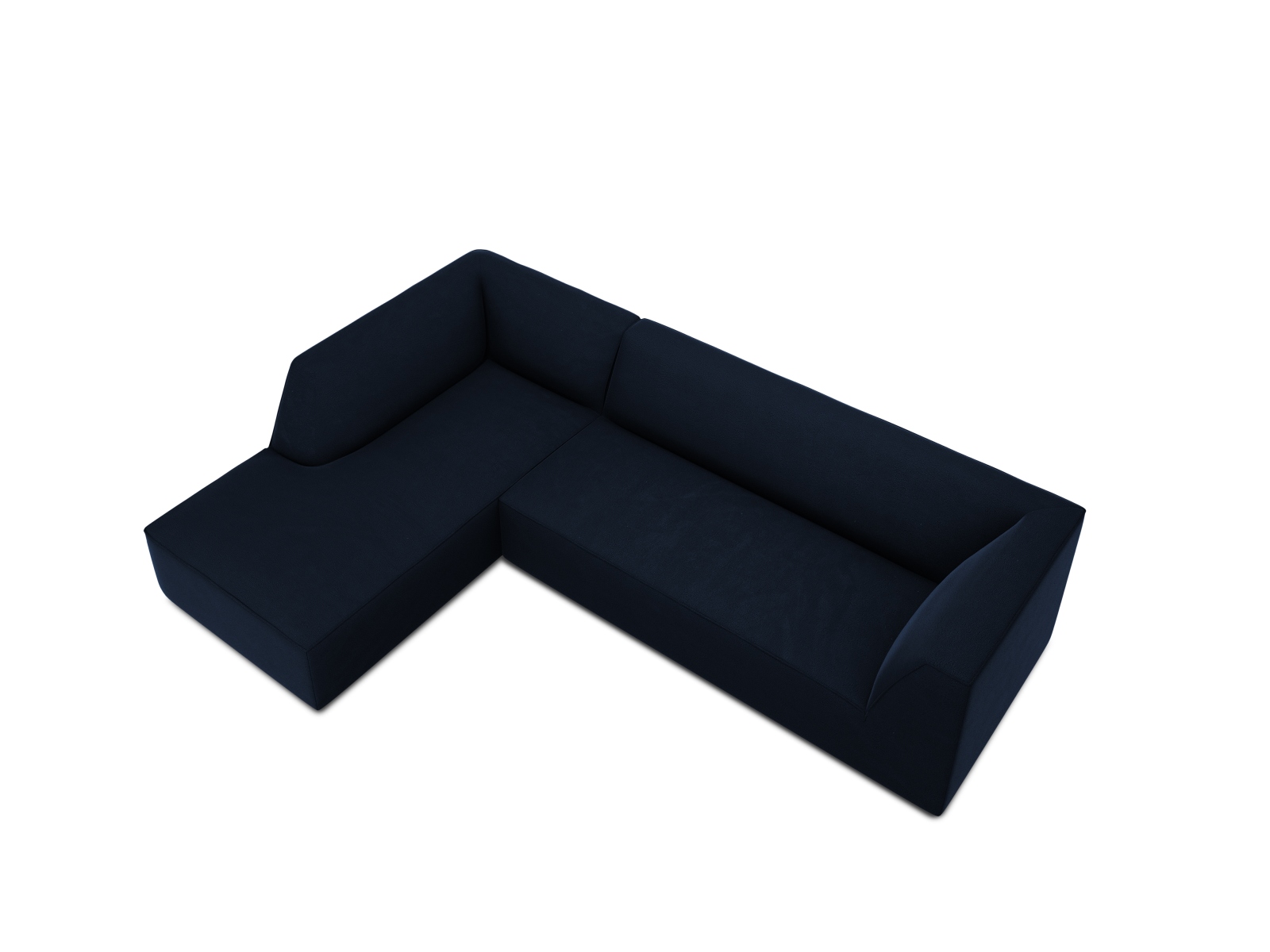 Velvet Modular Left Corner Sofa, "Ruby", 4 Seats, 273x180x69