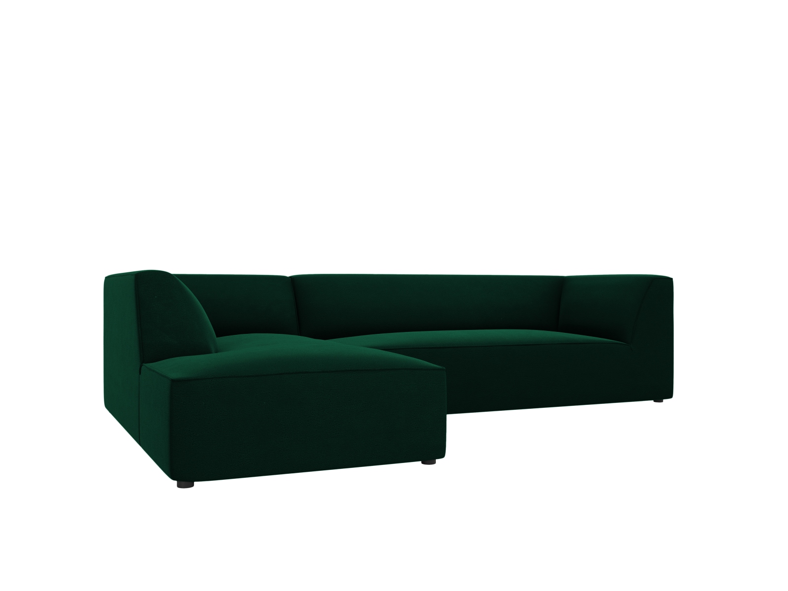 Velvet Modular Left Corner Sofa, "Ruby", 4 Seats, 273x180x69