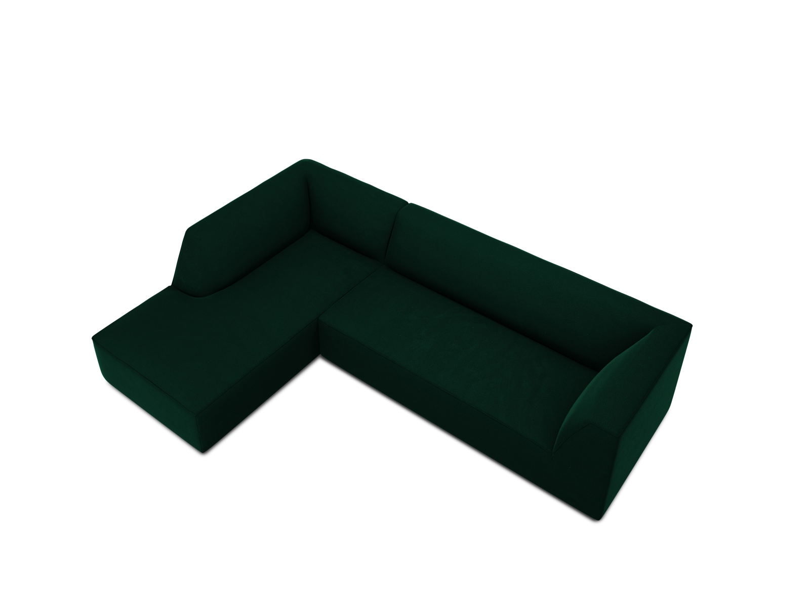 Velvet Modular Left Corner Sofa, "Ruby", 4 Seats, 273x180x69