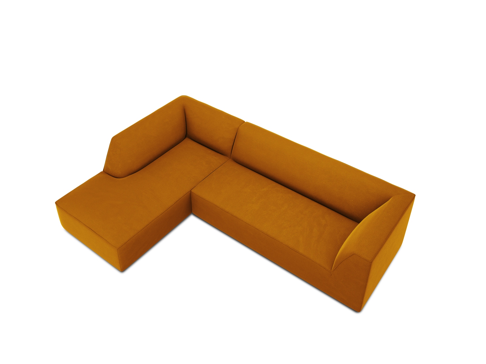 Velvet Modular Left Corner Sofa, "Ruby", 4 Seats, 273x180x69