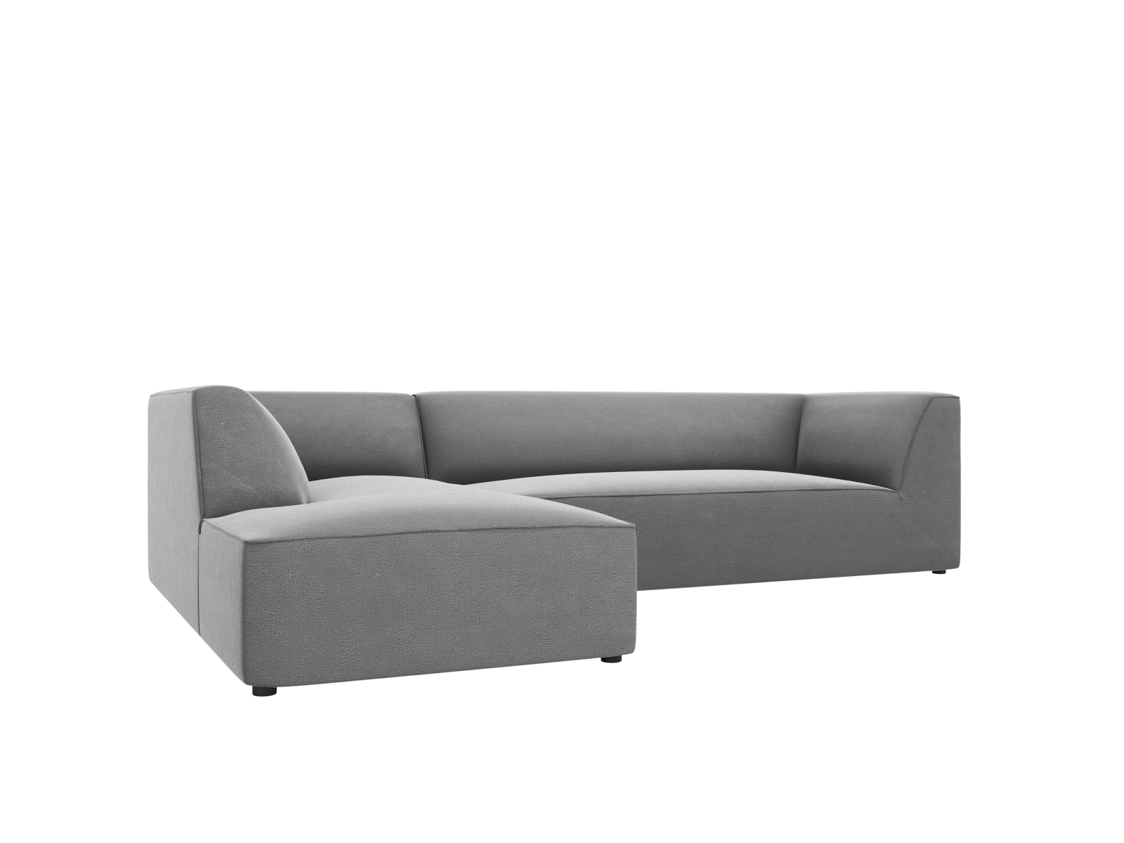 Velvet Modular Left Corner Sofa, "Ruby", 4 Seats, 273x180x69