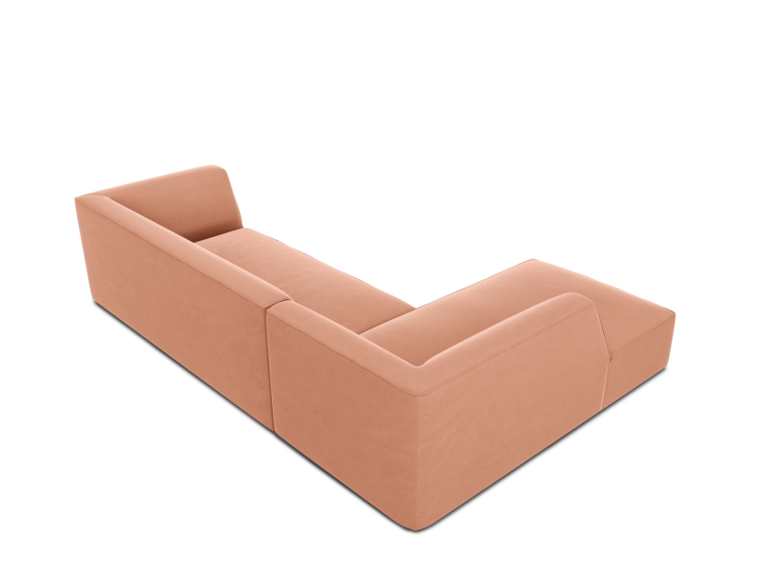 Velvet Modular Left Corner Sofa, "Ruby", 4 Seats, 273x180x69