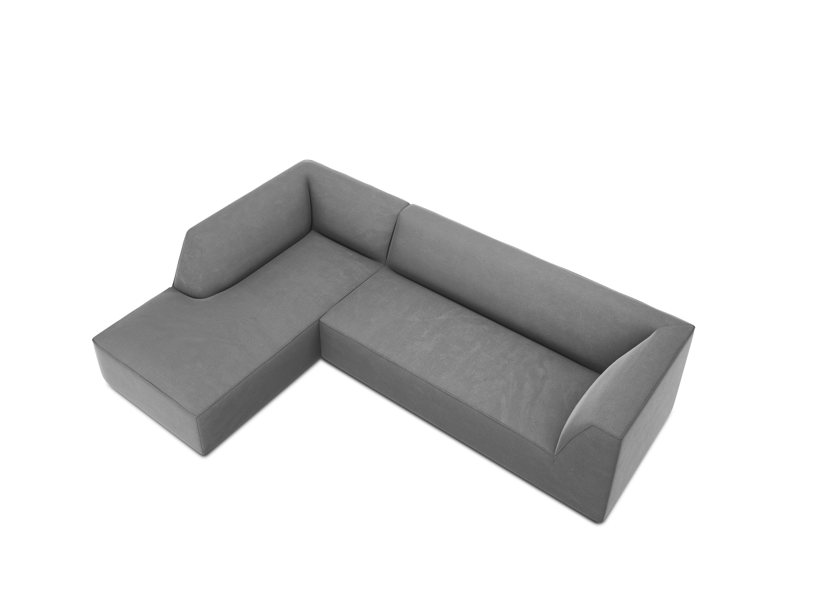 Velvet Modular Left Corner Sofa, "Ruby", 4 Seats, 273x180x69