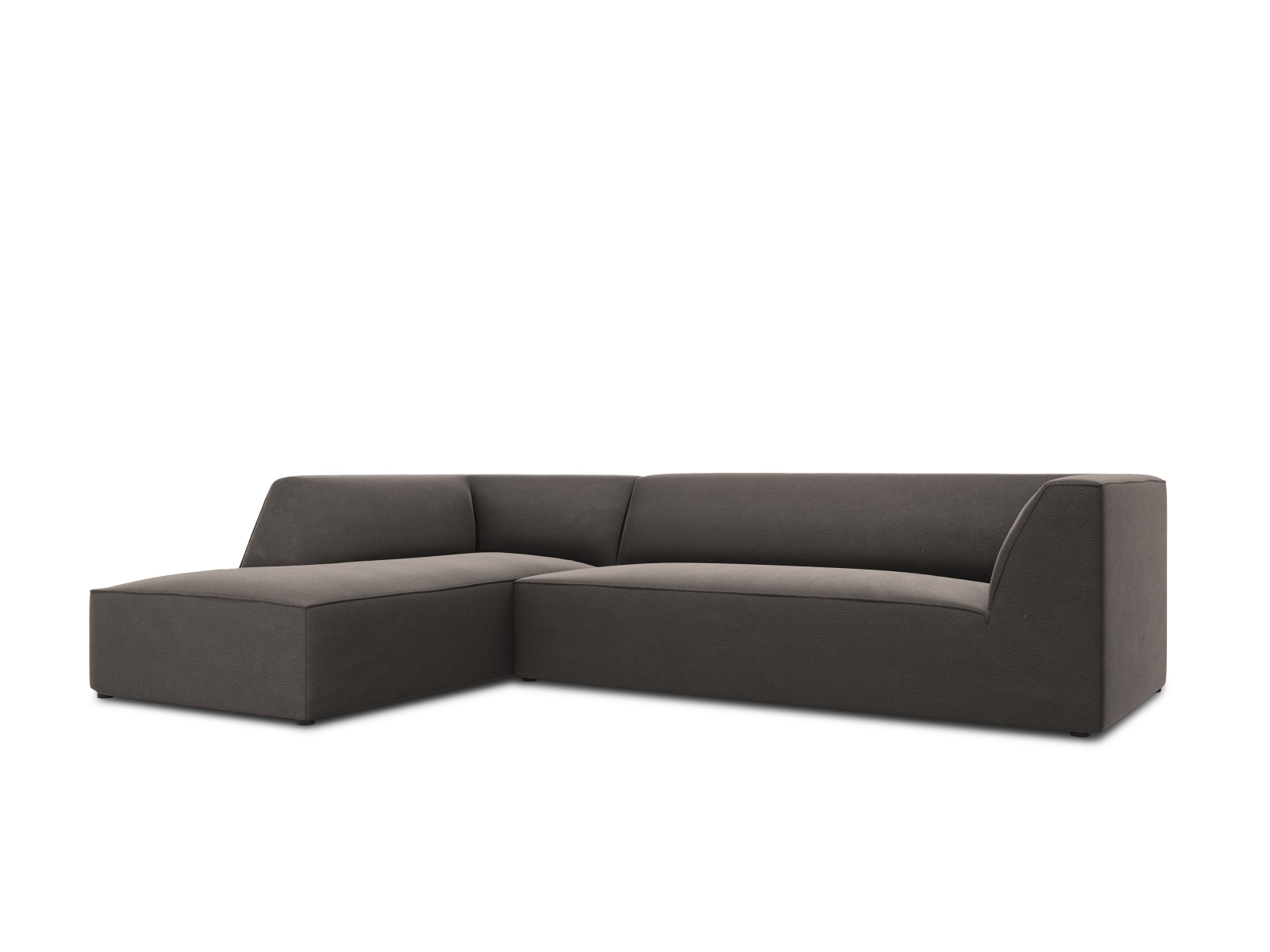 Velvet Modular Left Corner Sofa, "Ruby", 4 Seats, 273x180x69