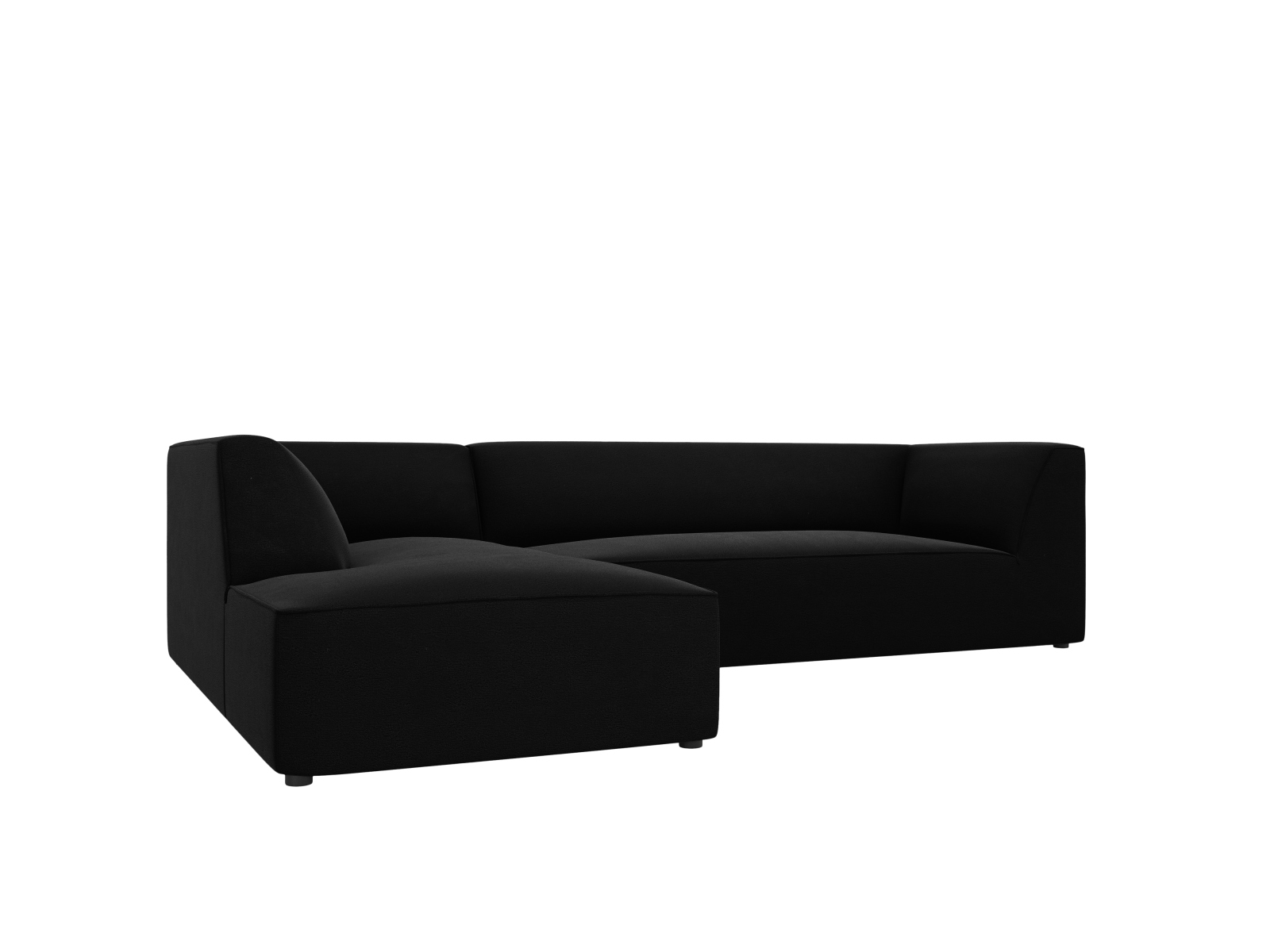 Velvet Modular Left Corner Sofa, "Ruby", 4 Seats, 273x180x69