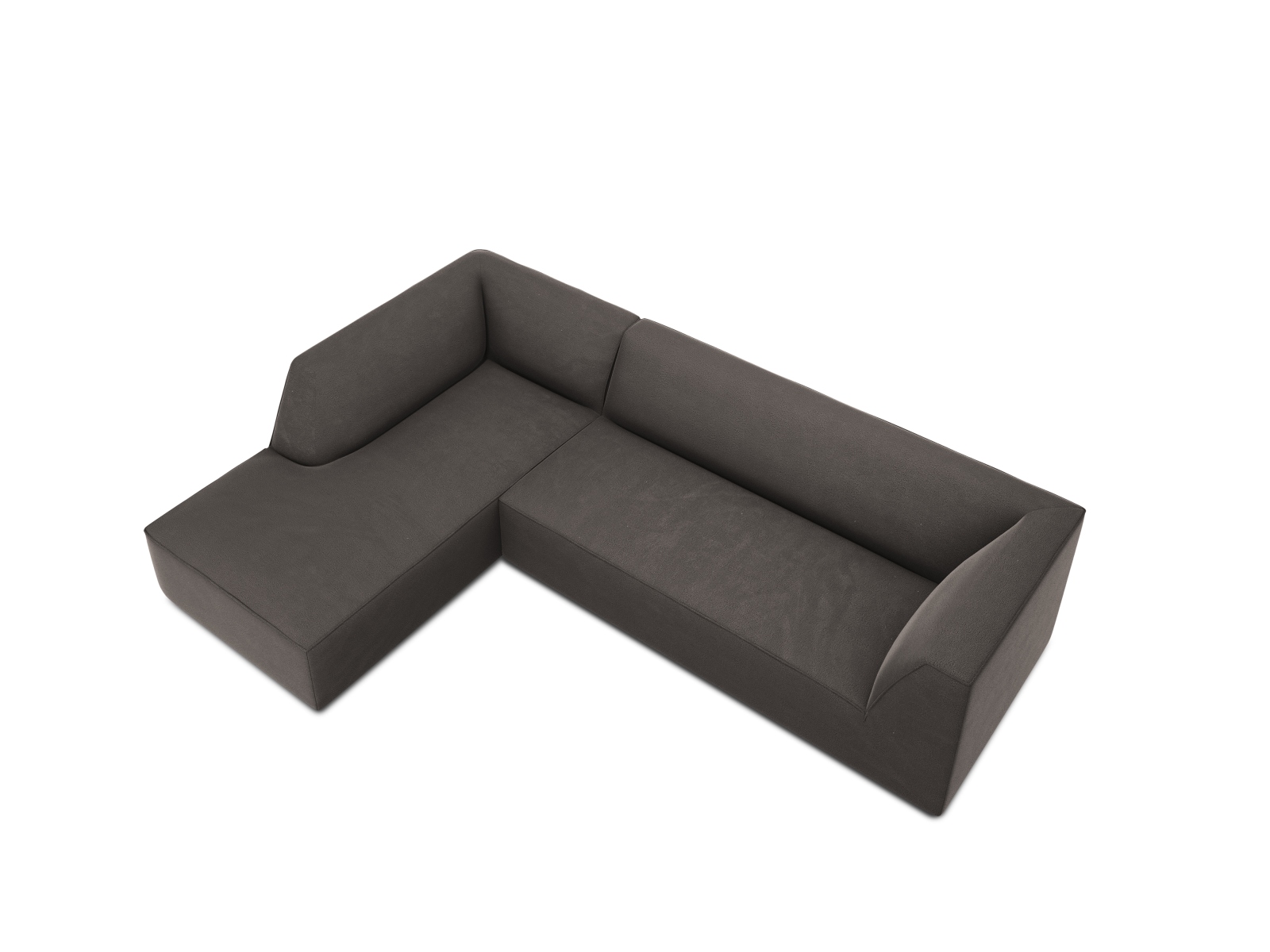 Velvet Modular Left Corner Sofa, "Ruby", 4 Seats, 273x180x69