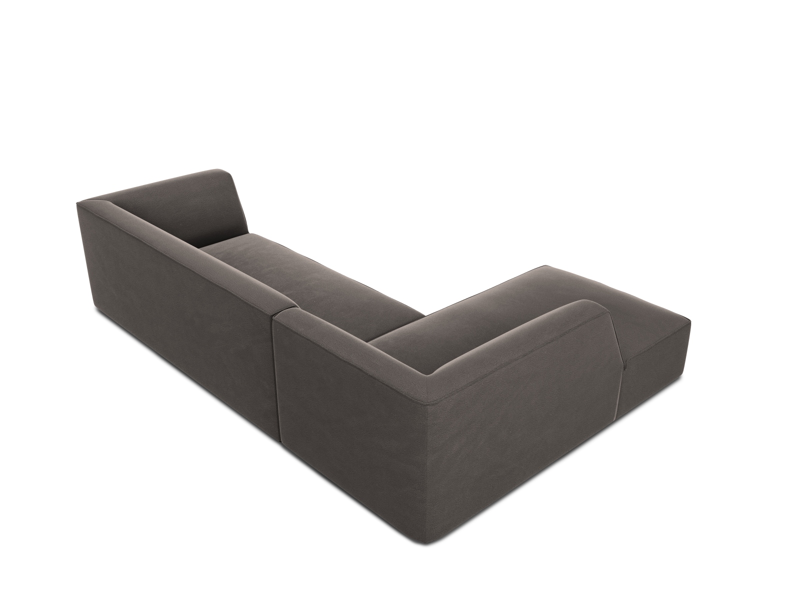 Velvet Modular Left Corner Sofa, "Ruby", 4 Seats, 273x180x69