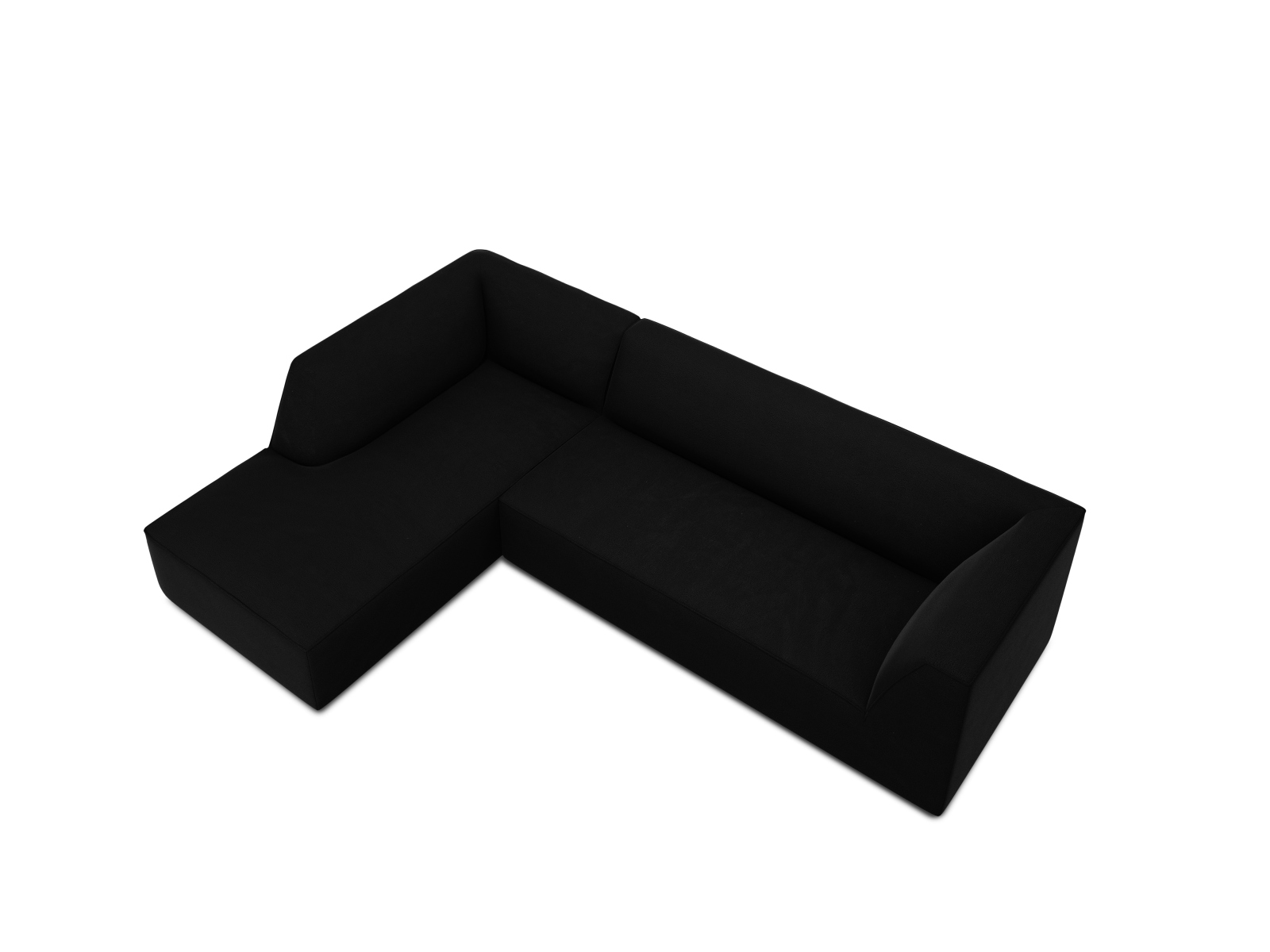 Velvet Modular Left Corner Sofa, "Ruby", 4 Seats, 273x180x69