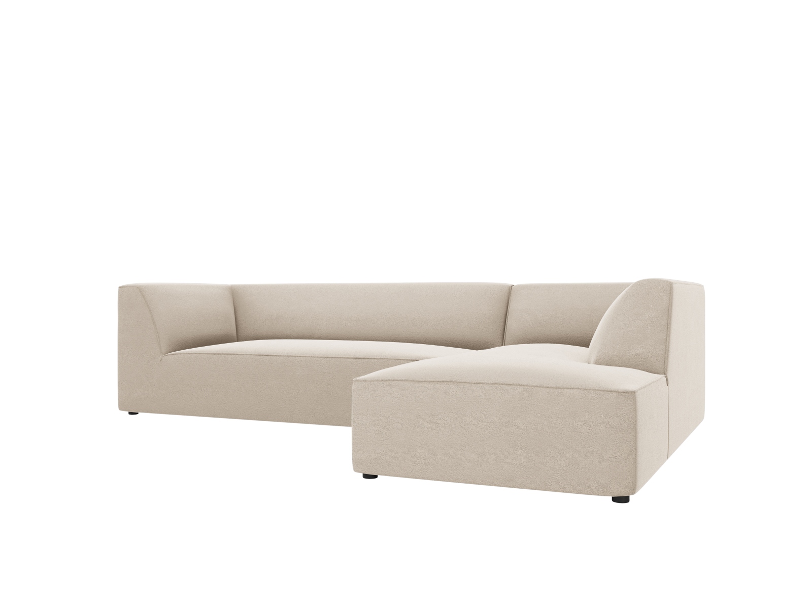Velvet Modular Right Corner Sofa, "Ruby", 4 Seats, 273x180x69