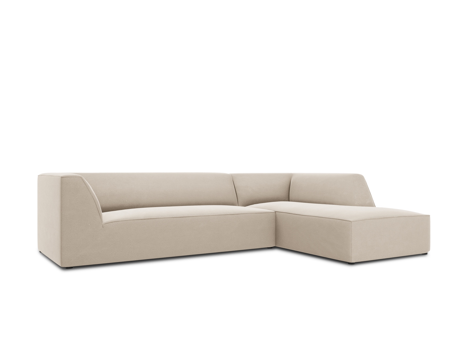 Velvet Modular Right Corner Sofa, "Ruby", 4 Seats, 273x180x69