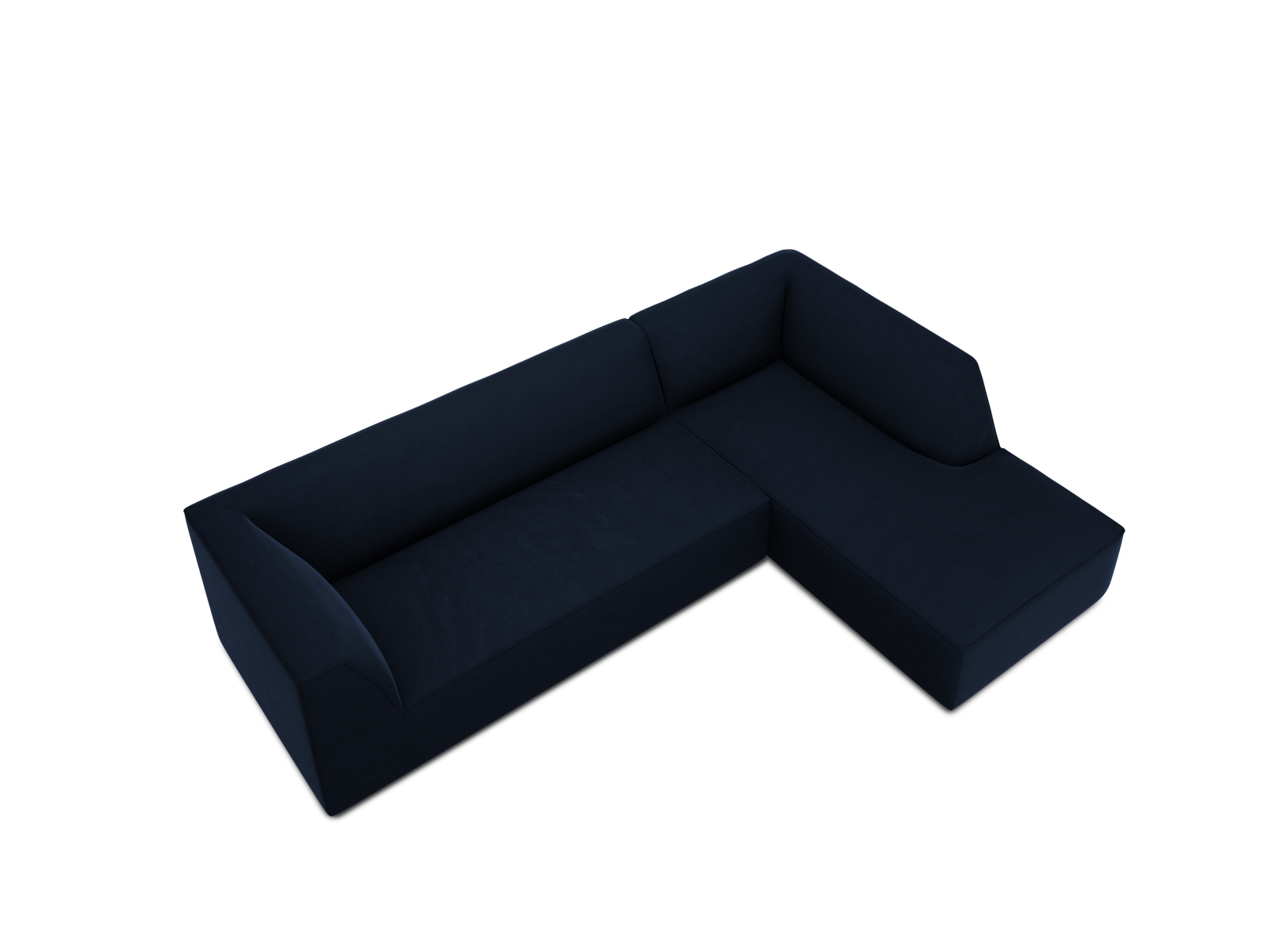 Velvet Modular Right Corner Sofa, "Ruby", 4 Seats, 273x180x69