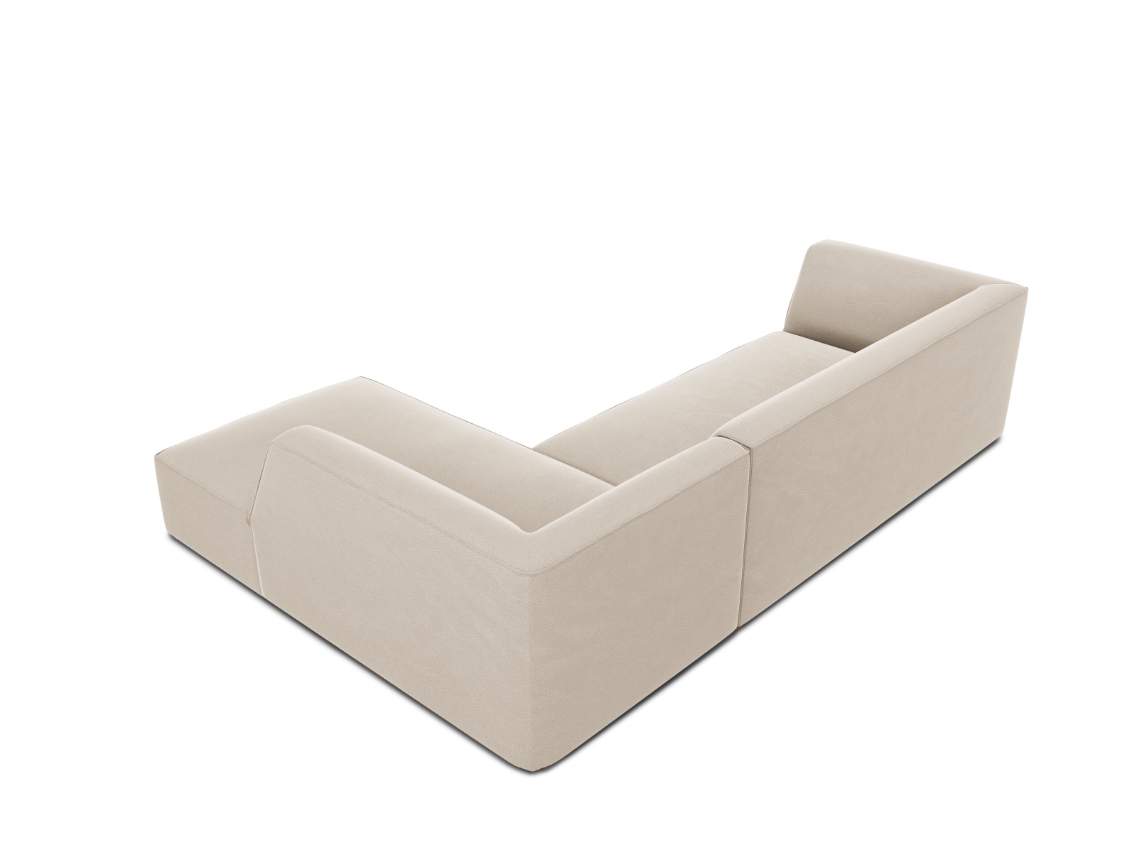 Velvet Modular Right Corner Sofa, "Ruby", 4 Seats, 273x180x69
