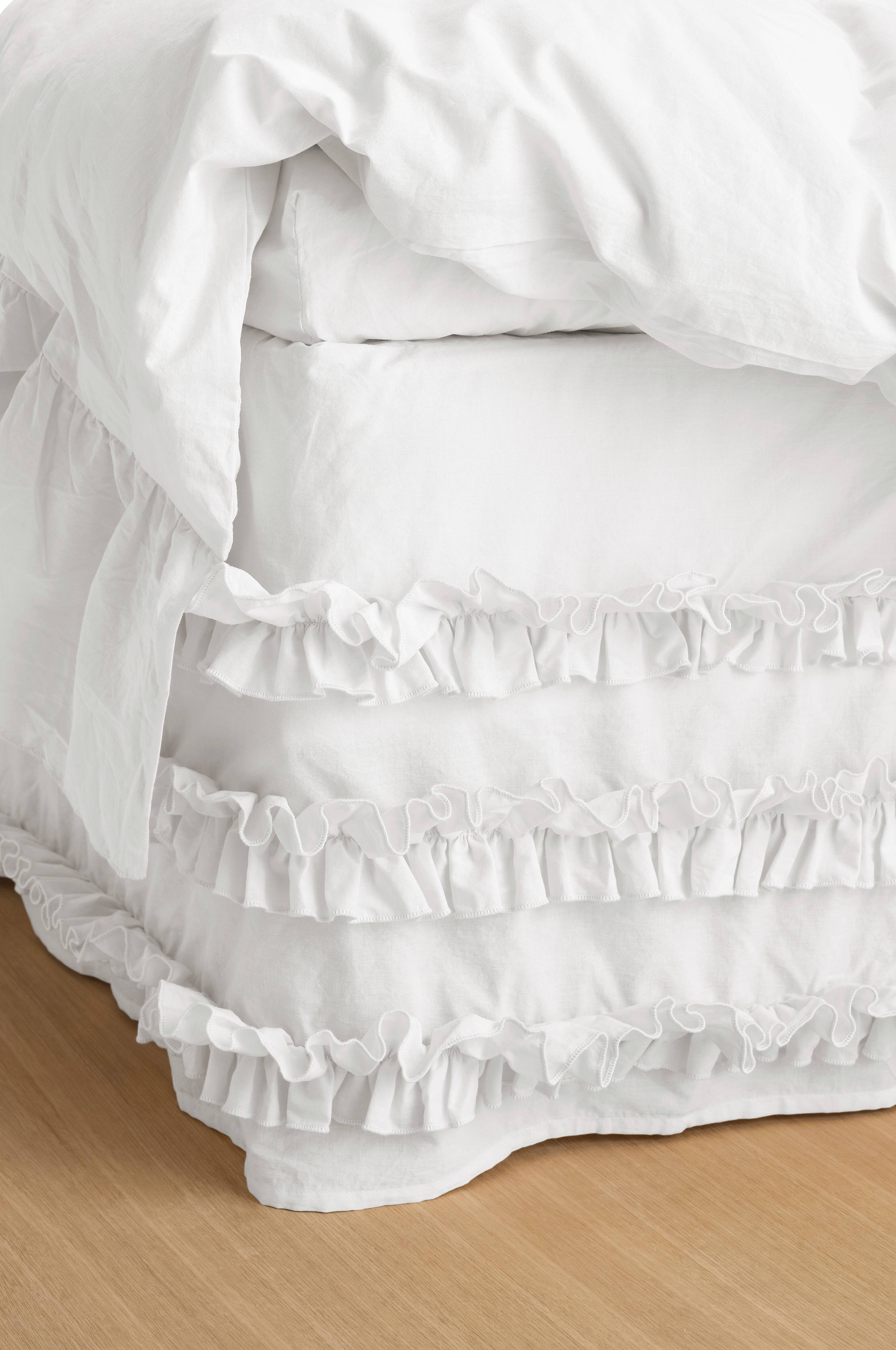 Sengekappe Juliette Curve Frill i vasket bomull 60 cm