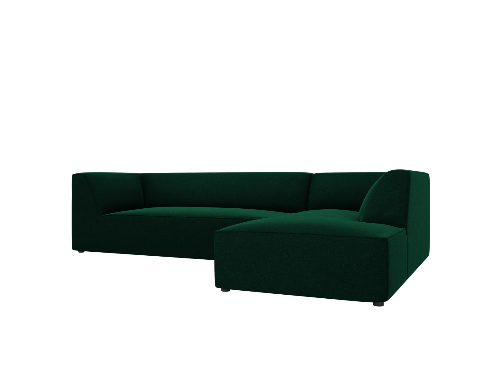 Velvet Modular Right Corner Sofa, "Ruby", 4 Seats, 273x180x69