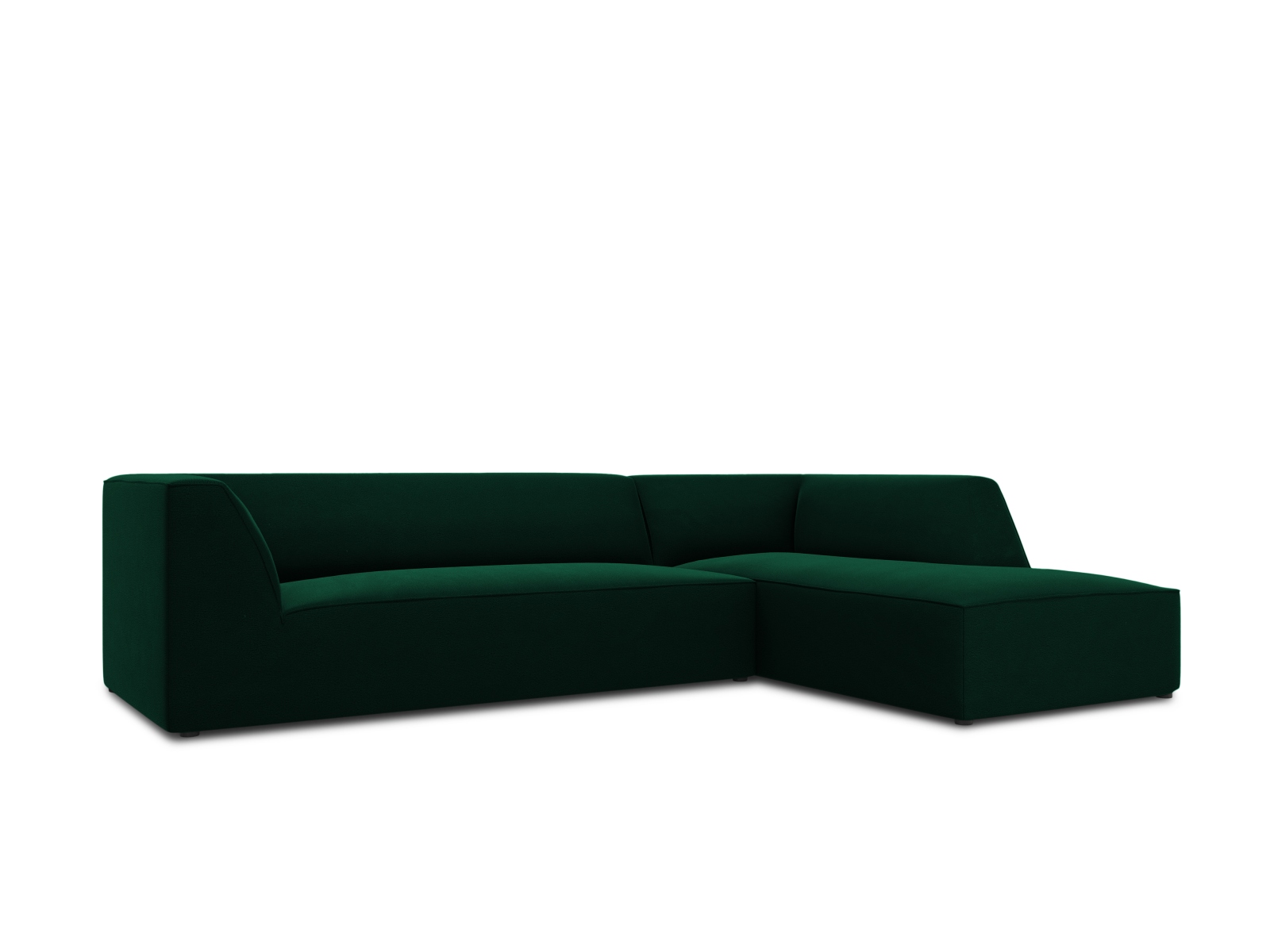 Velvet Modular Right Corner Sofa, "Ruby", 4 Seats, 273x180x69